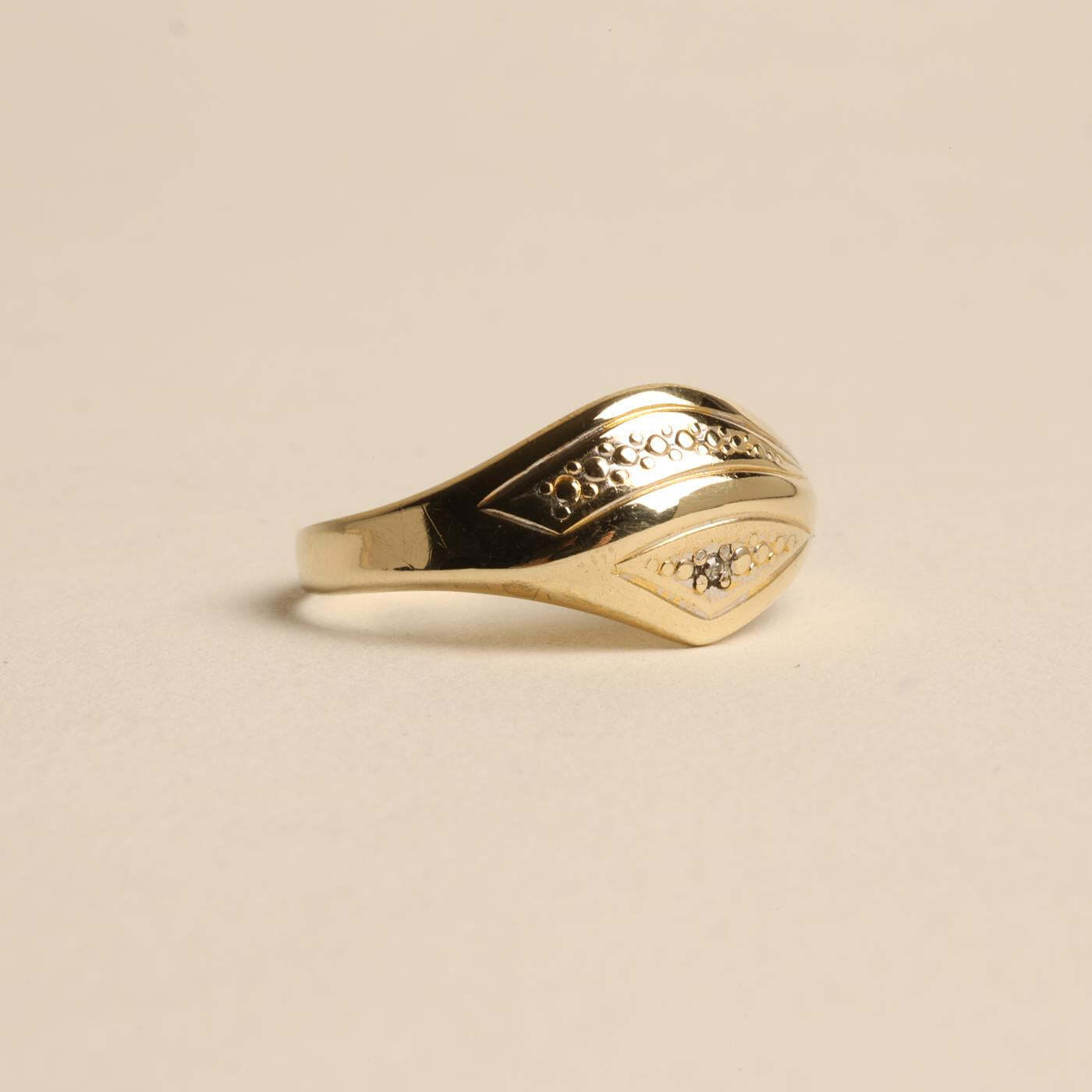 Ring with diamond (0002 ct) in 8K Gold size 8½ | Real Genuine Gold