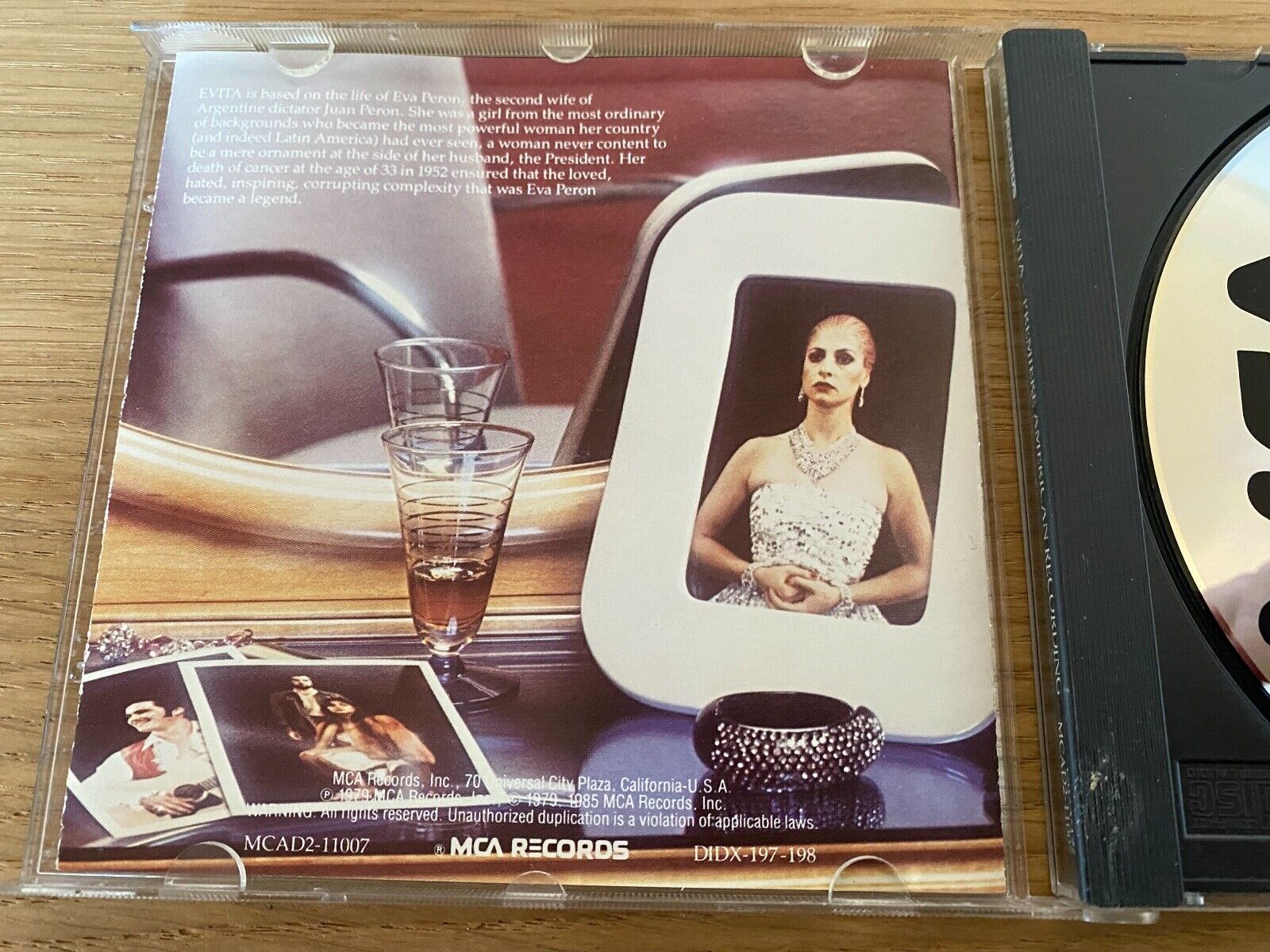 EVITA PREMIERE AMERICAN RECORDING DISC 1 1979 CD ALBUM 10 TRACKS MCA RECORDS USA