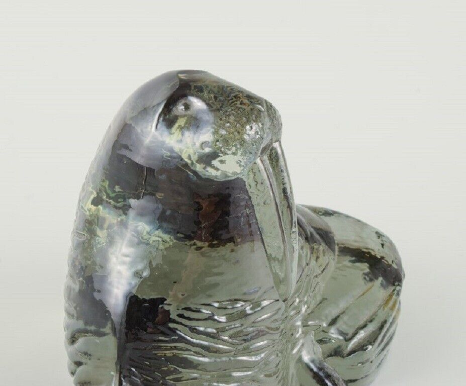 Paul Hoff for Swedish Glass Two figures Orangutan and  walrus 1970s