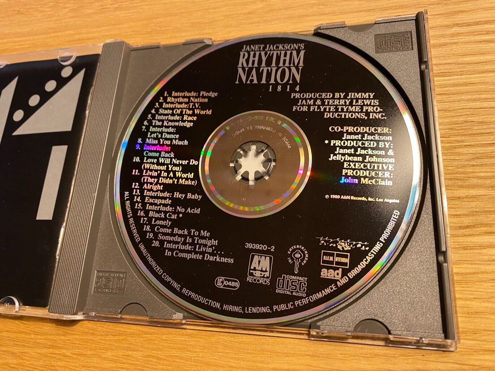 JANET JACKSON "RHYTHM NATION 1814" 1989 CD ALBUM 20 TRACKS A  M RECORDS GERMANY