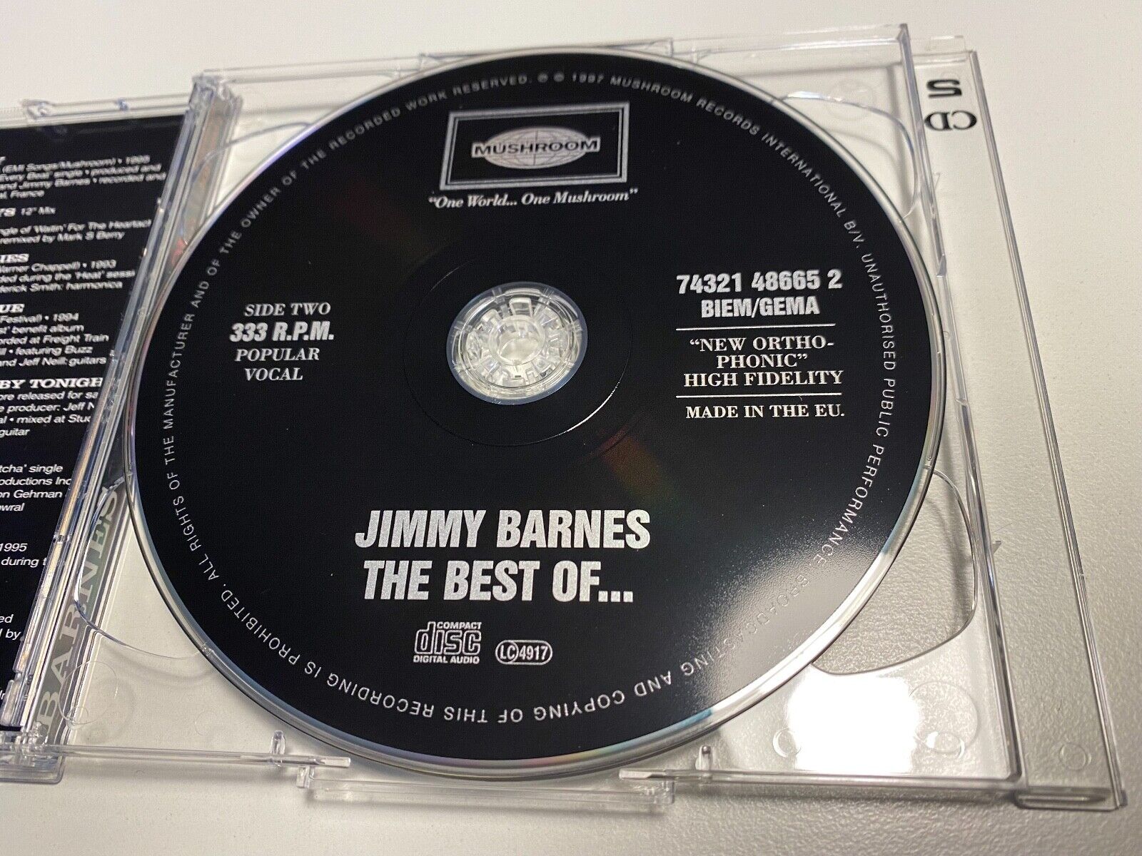 JIMMY BARNES "THE BEST OF" 1997 2 X CD SET 36 TRACK EU PRESS MUSHROOM RECORD