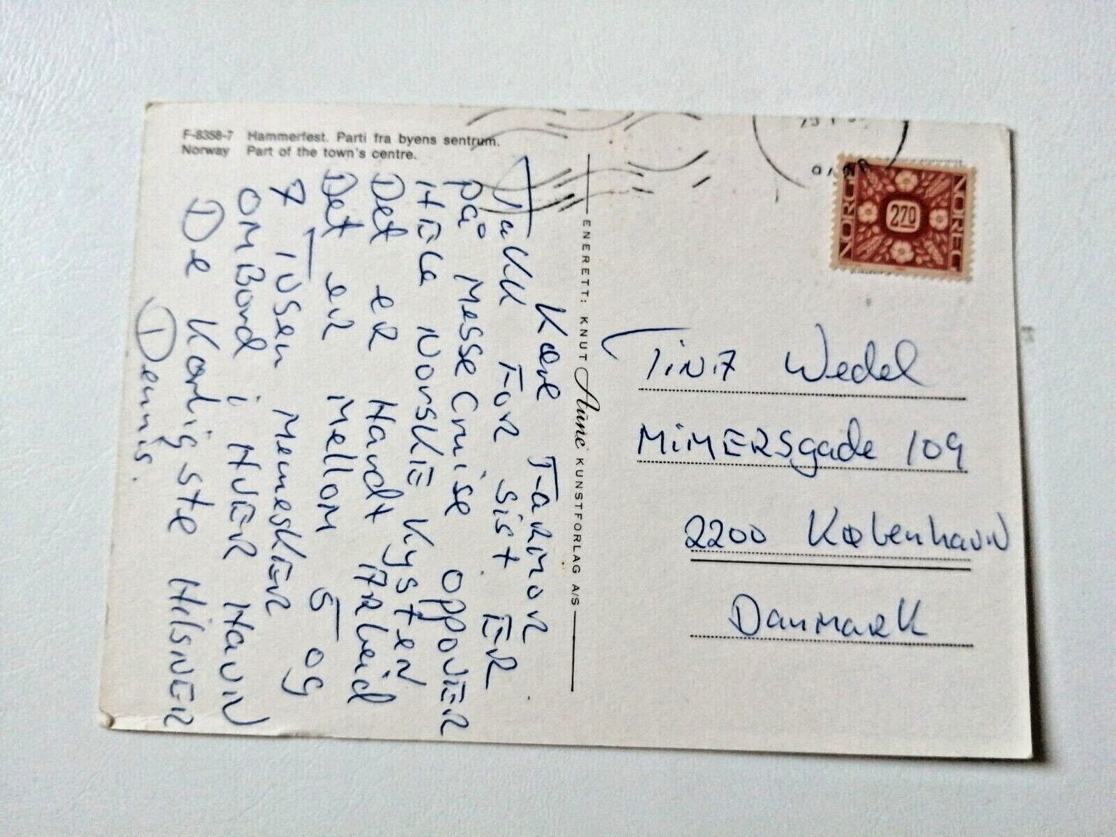 Vintage Norwegian postcardHammerfestNorway1970-80