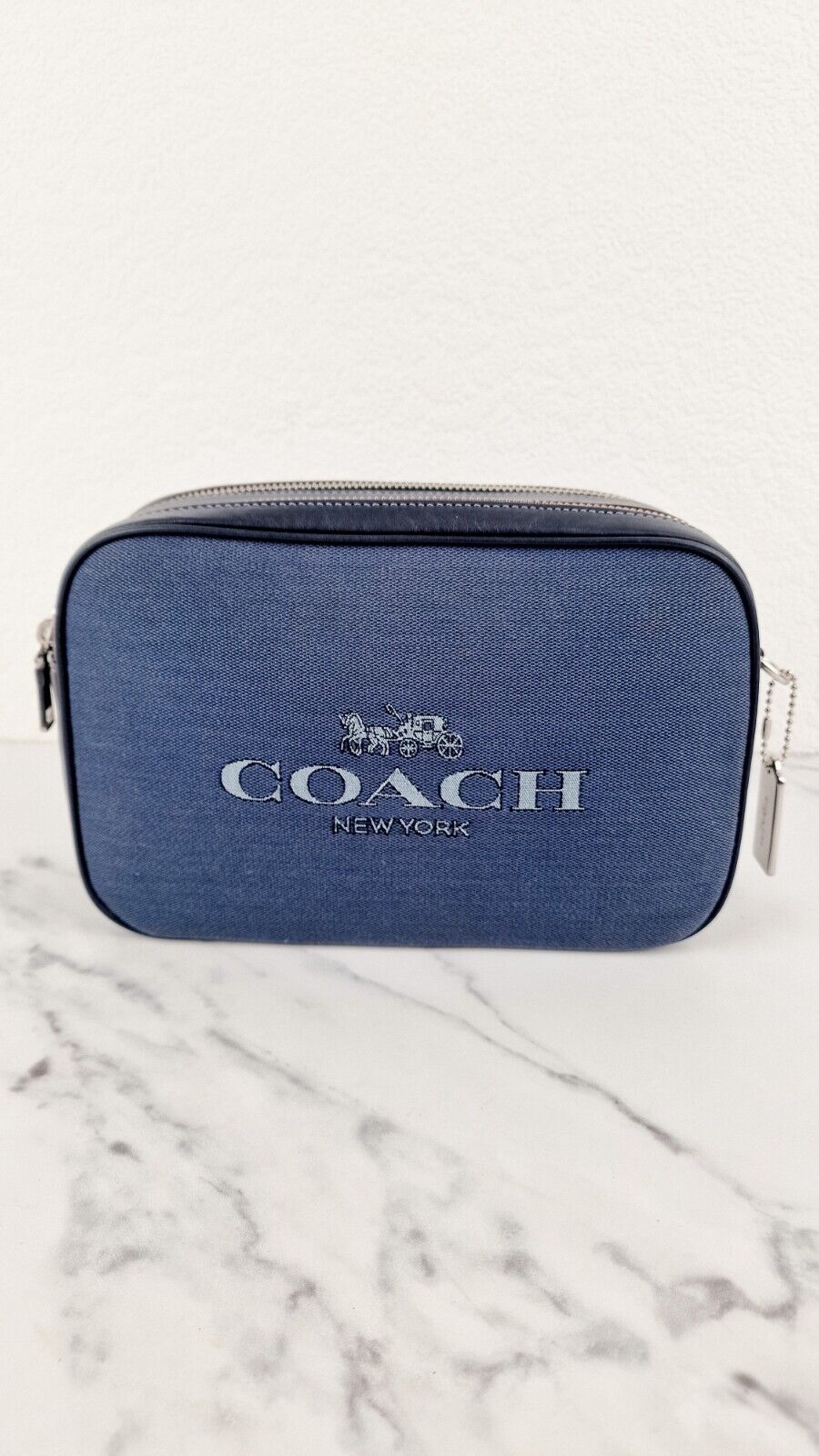 Coach Jes Crossbody Camera Bag Denim  Navy Blue Leather Coach 6519