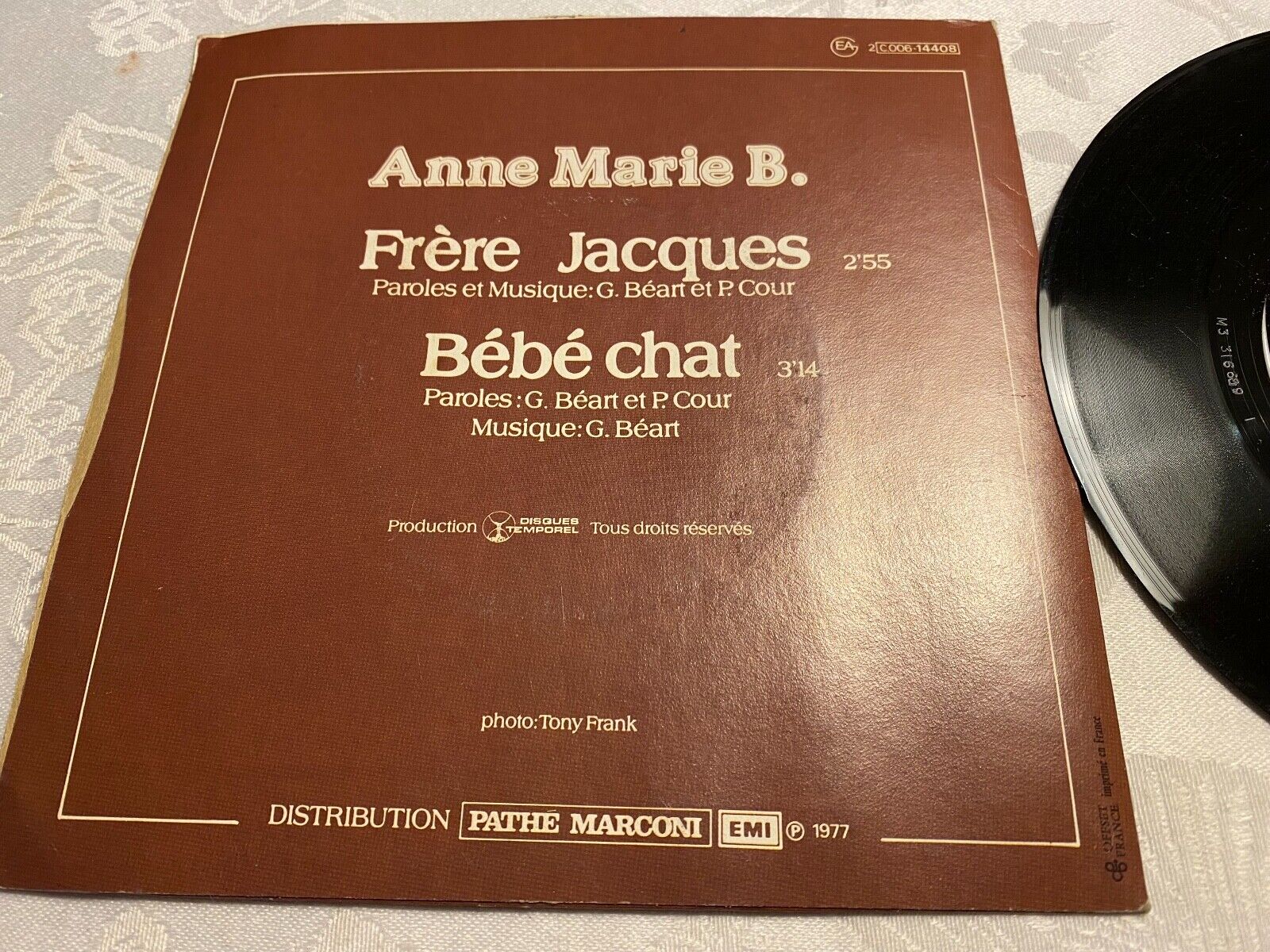 ANNE MARIE B"FRÈRE JACQES/BÈBÈ CHAT" 1977 EUROVISION FRANCE STEREO EMI PATHE 7