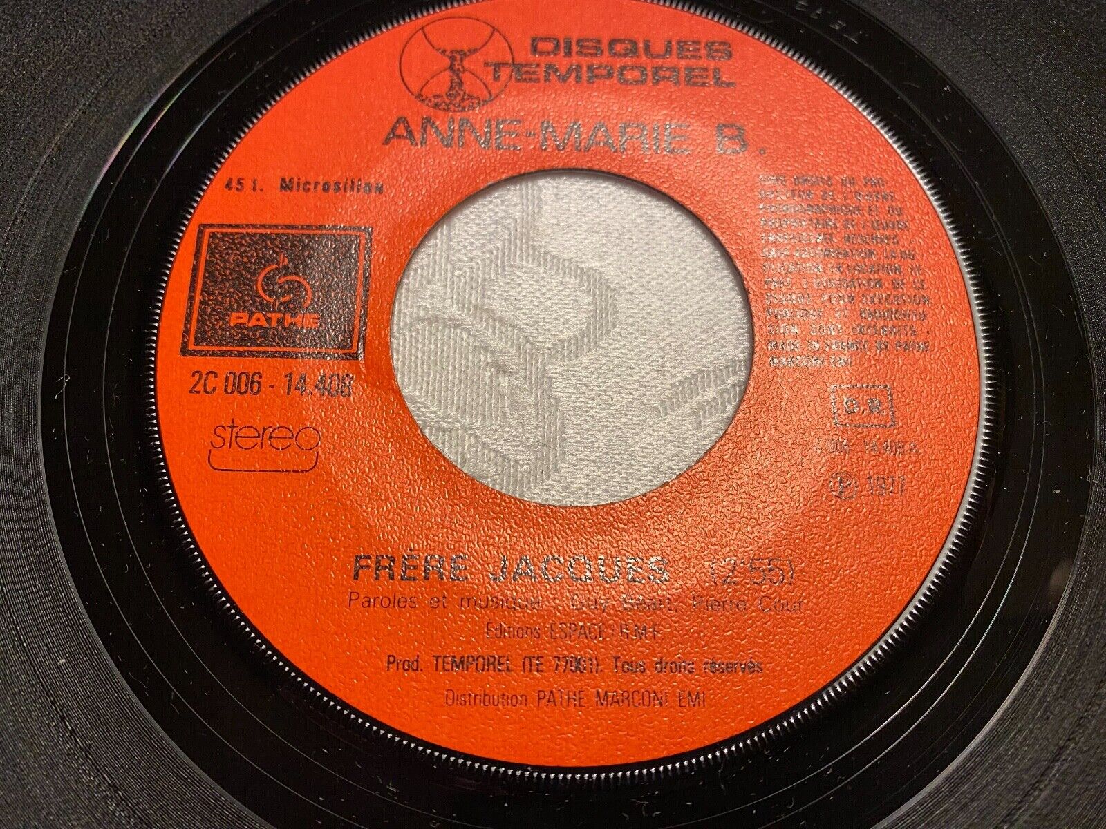 ANNE MARIE B"FRÈRE JACQES/BÈBÈ CHAT" 1977 EUROVISION FRANCE STEREO EMI PATHE 7