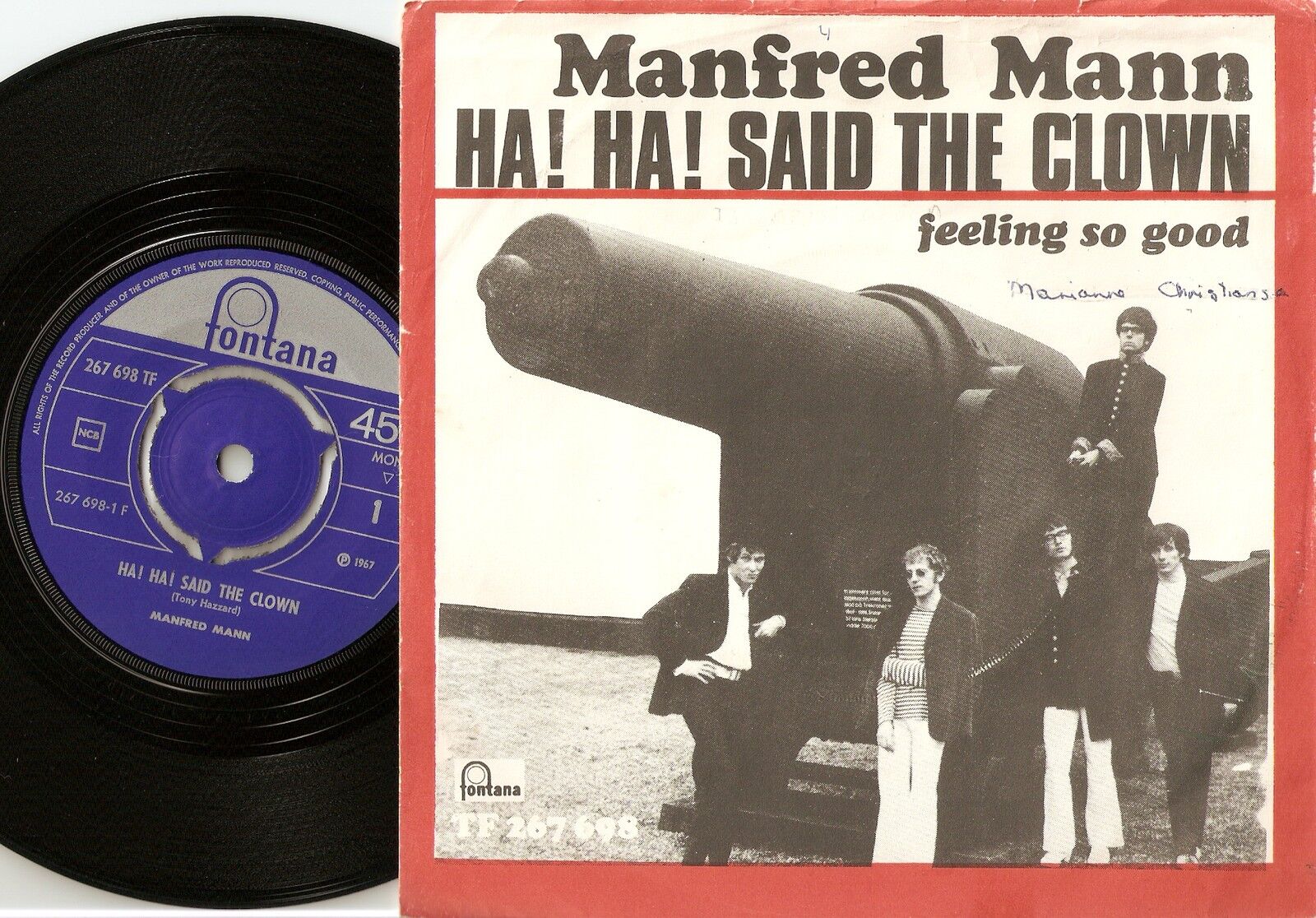 MANFRED MANN HA! HA! SAID THE CLOWN NORWAY DANISH 45+PS 1967 MOD FREAKBEAT PSYCH