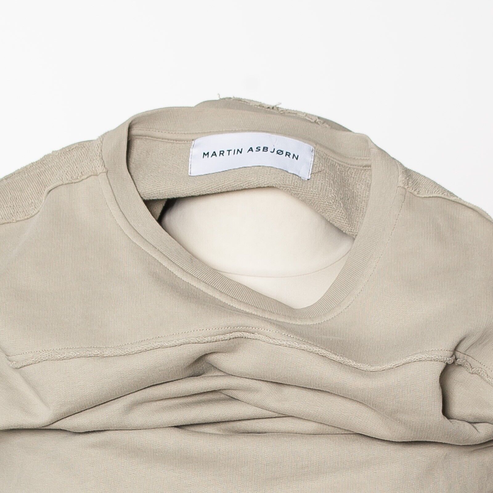 MARTIN ASBJØRN Beige Crewneck Sweatshirt Size M