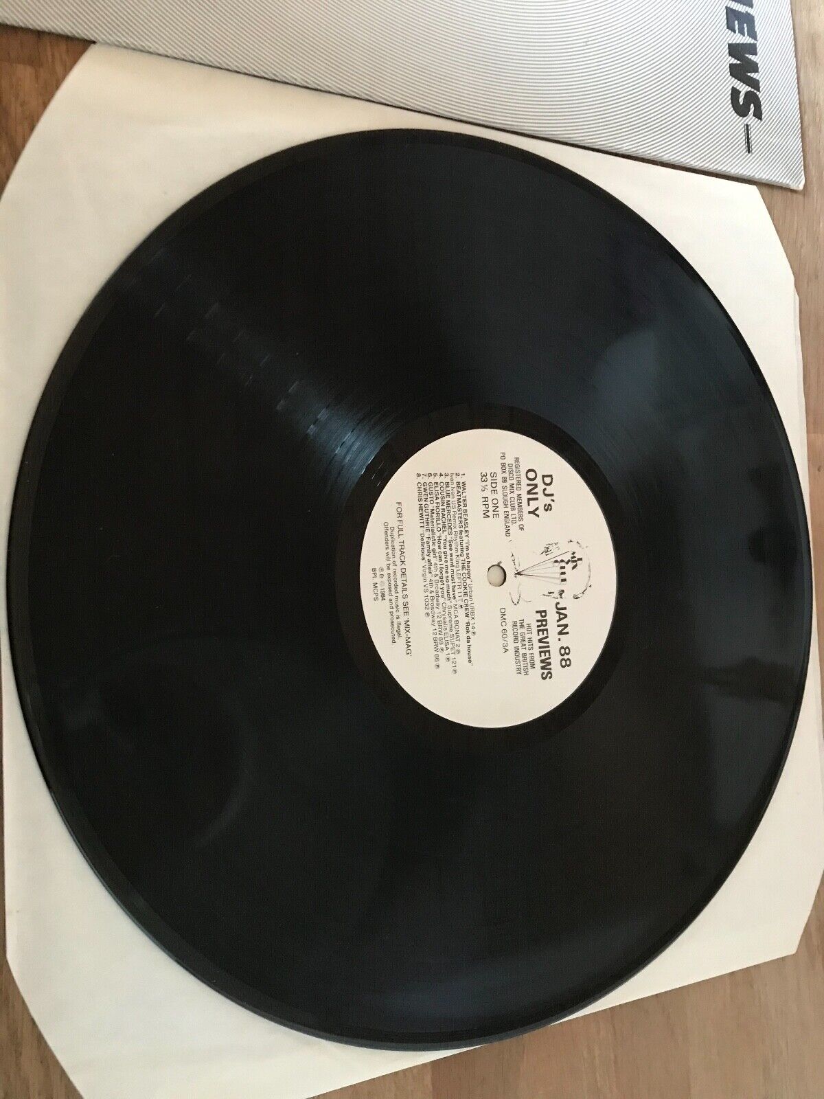 DMC UK LP DJ MEMBERS ONLY JANUARY 88 PREVIEWS MICHAEL JACKSON DANCE MIX (PROMO)*