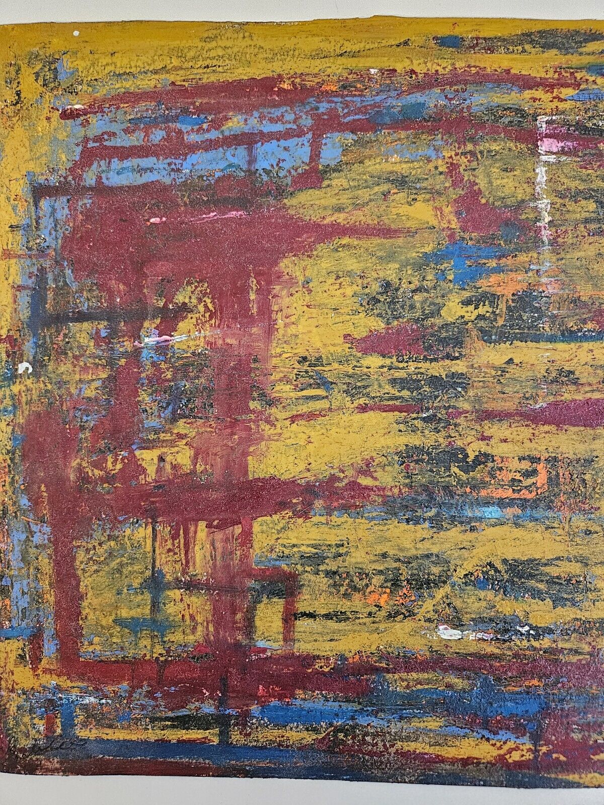 Abstract oil painting original signedSweden tow face