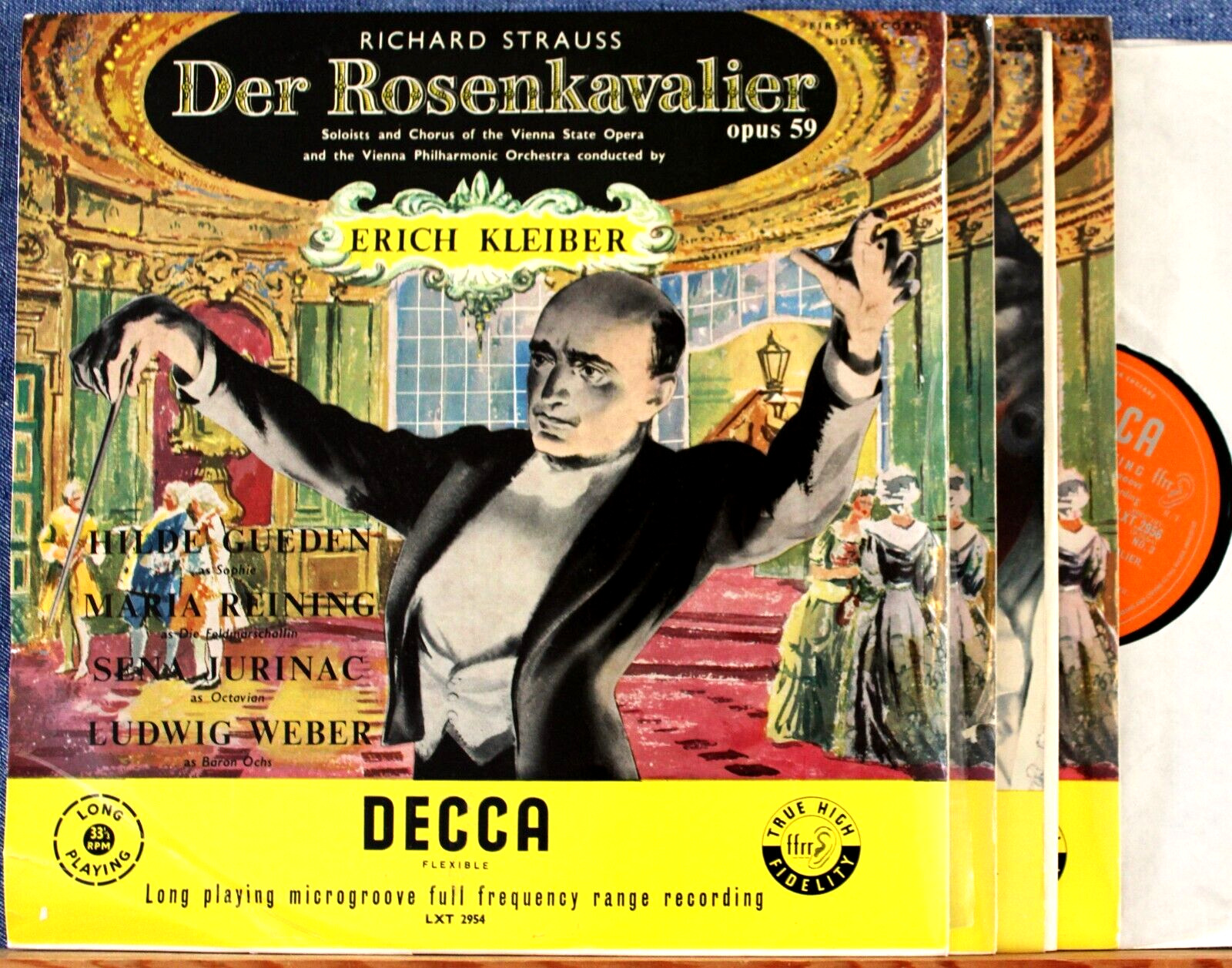 Kleiber (w Reining; Jurinac; etc) Strauss (Rosenkavalier) Decca LXT 2954-7 (4)