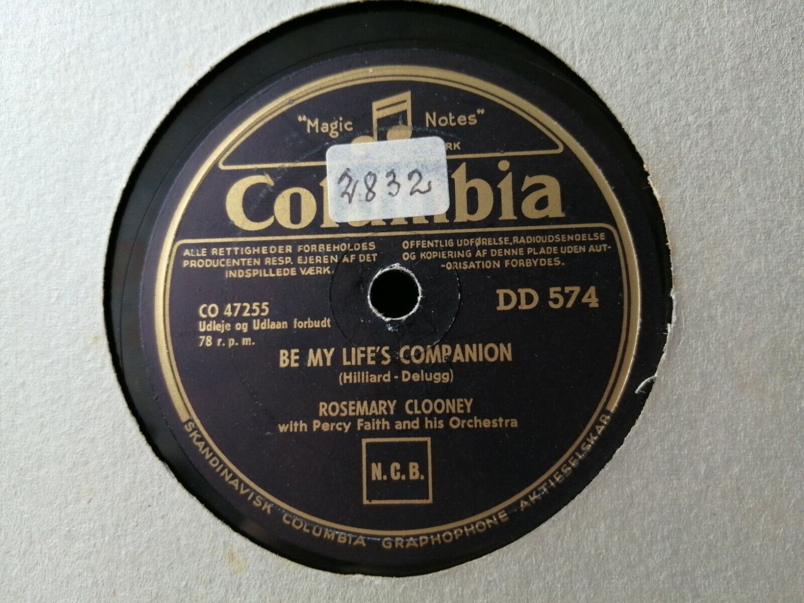 78 RPM: ROSEMARY CLOONEYI Only Saw Him Once/Be My Life'sCompanionDD574