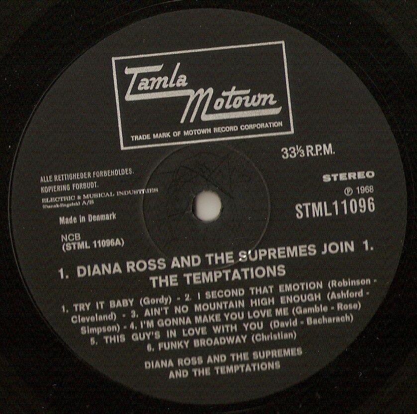 DIANA ROSS SUPREMES JOINS THE TEMPTATIONS DANISH LP 1968 TAMLA MOD NORTHERN SOUL