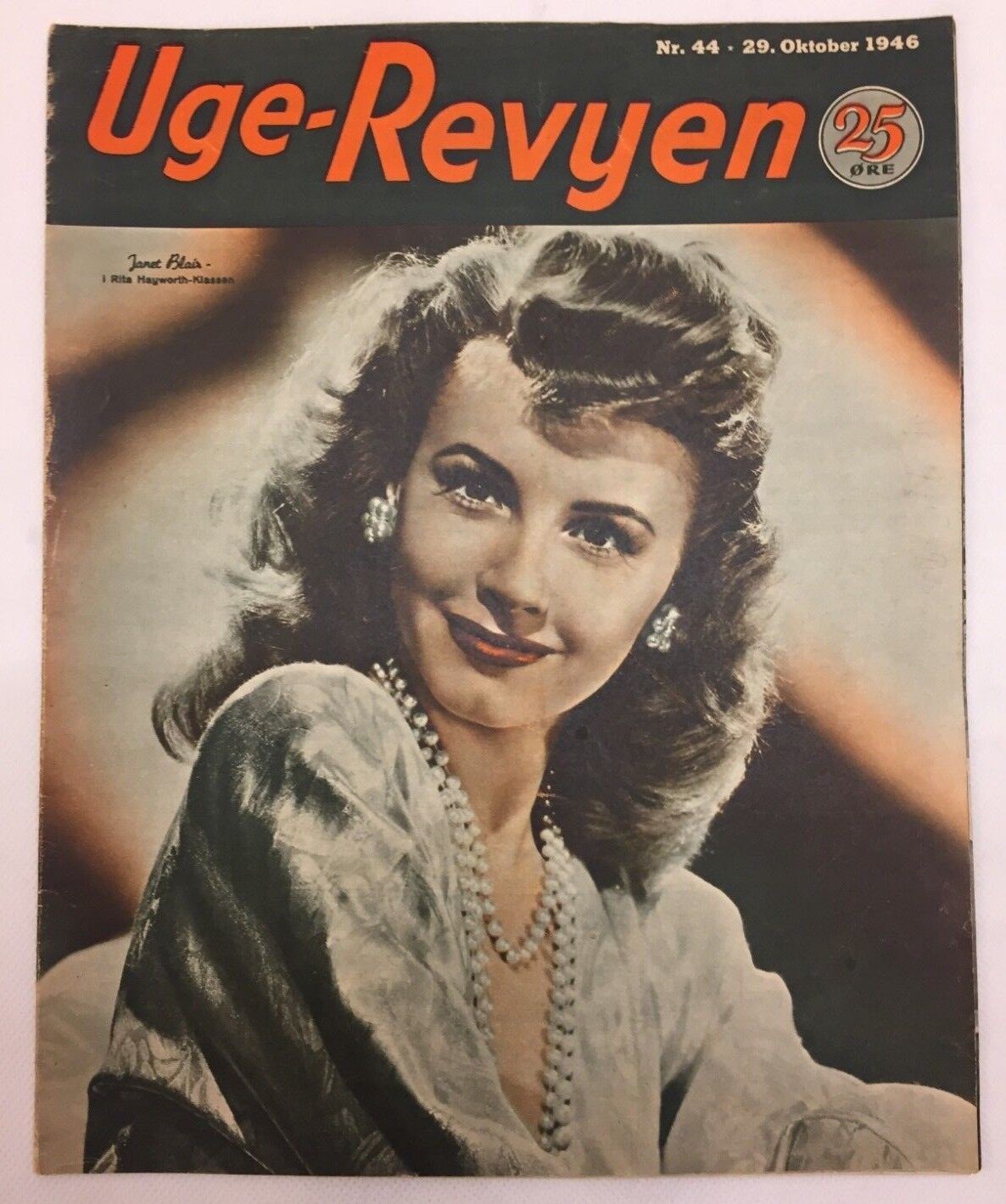 Janet Blair On The Front Cover Danish Weekly Vintage Magazine Uge-Revyen 1946