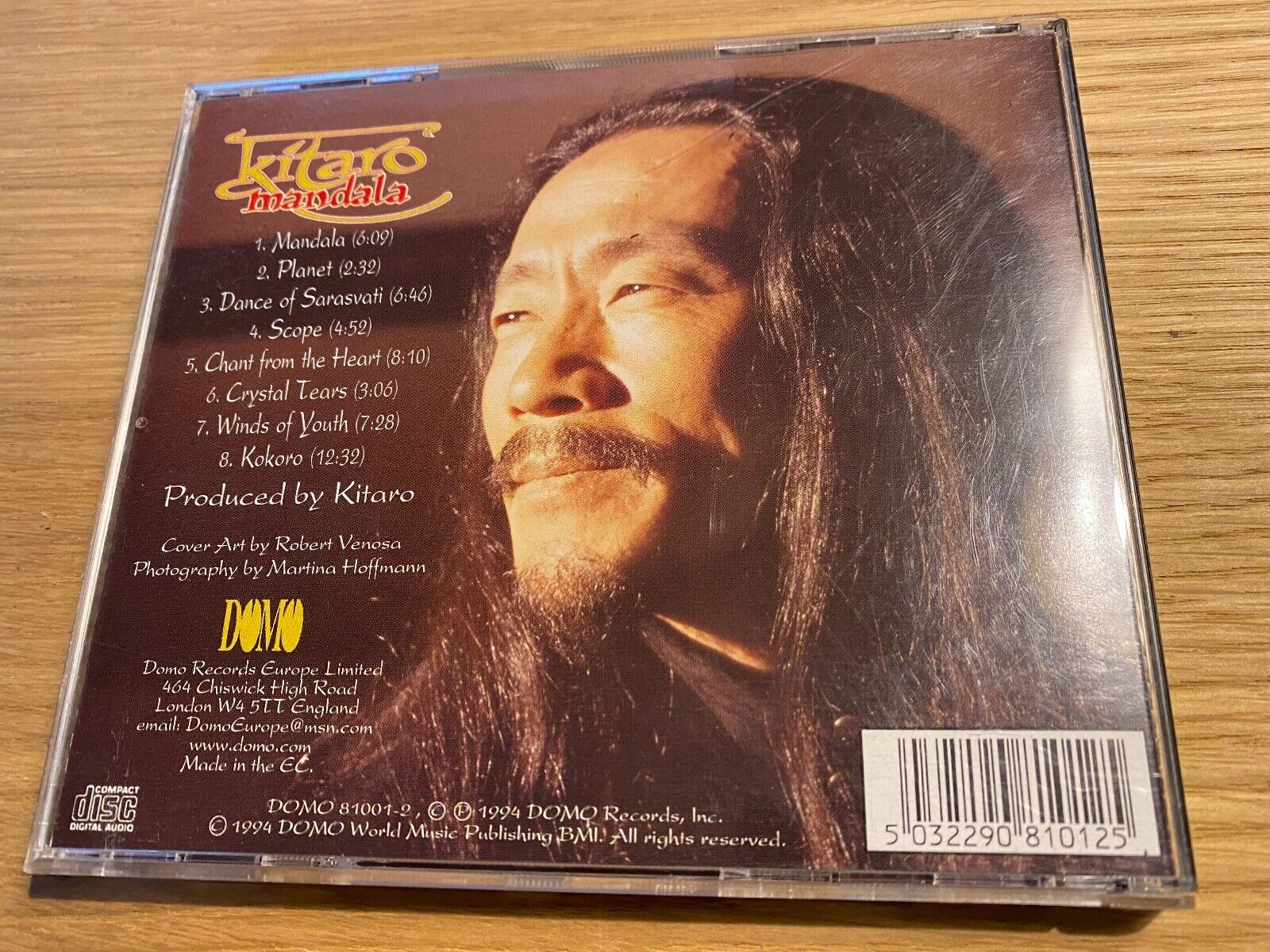 KITARO "MANDALA" 1994 CD ALBUM 8 TRACK DOMO RECORDS 20 BIT DIGITALLY REMASTERED*