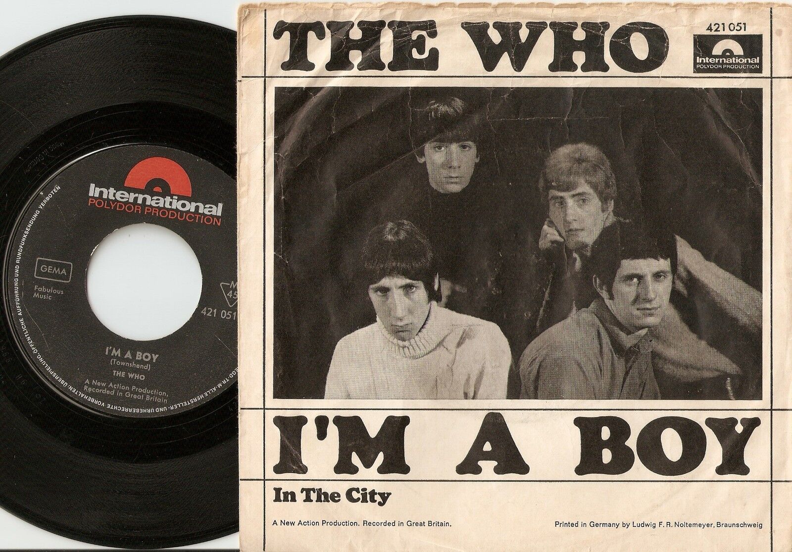 THE WHO I`M A BOY  IN THE CITY GERMAN 45+PS 1966 FREAKBEAT HIGH NUMBERS MOD JAM