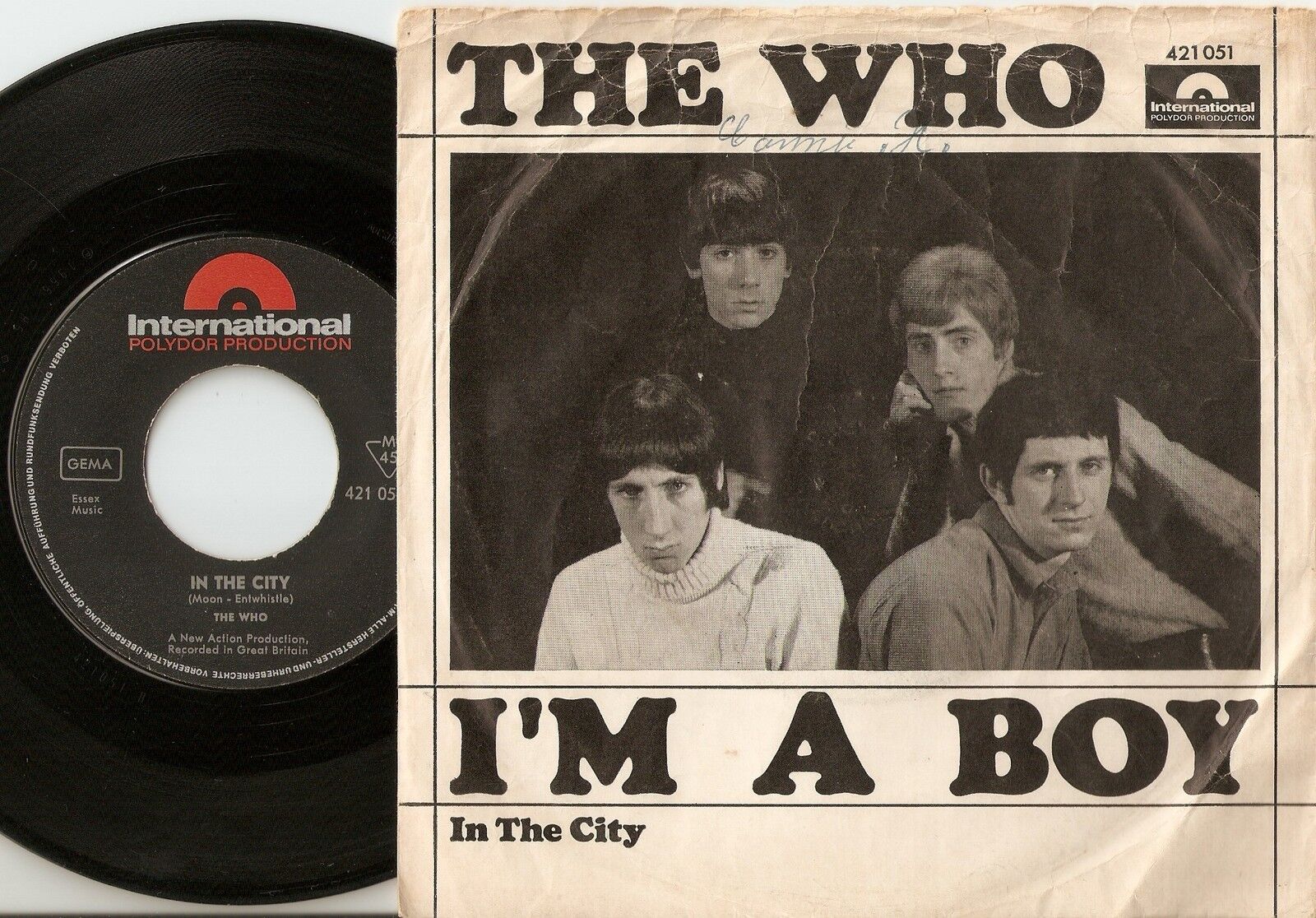 THE WHO I`M A BOY  IN THE CITY GERMAN 45+PS 1966 FREAKBEAT HIGH NUMBERS MOD JAM