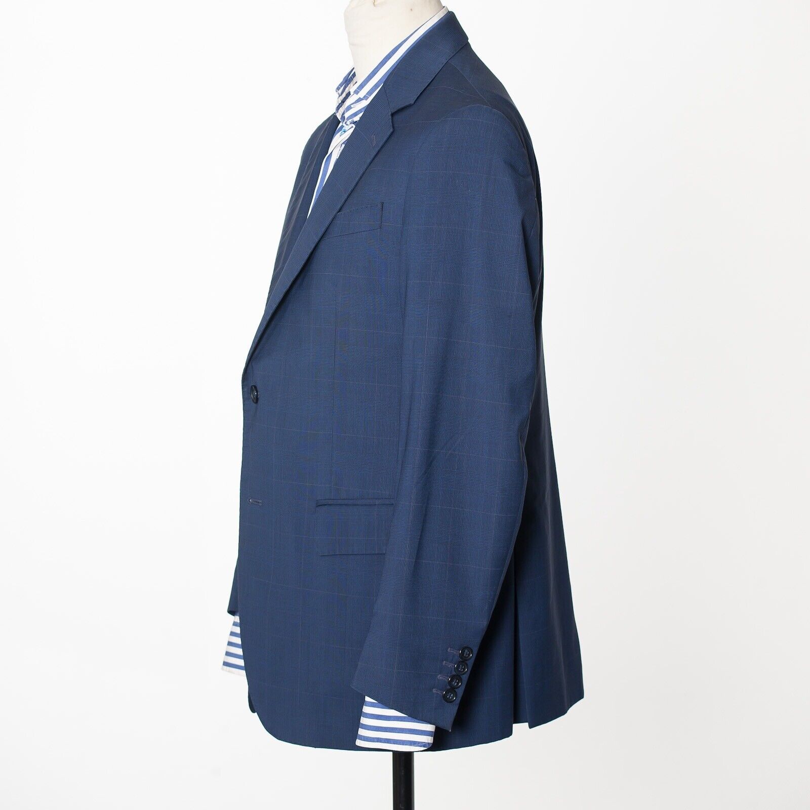 SARTORIA AMBROSIANA Blue Check Sport Coat Blazer Italy Made M Fit