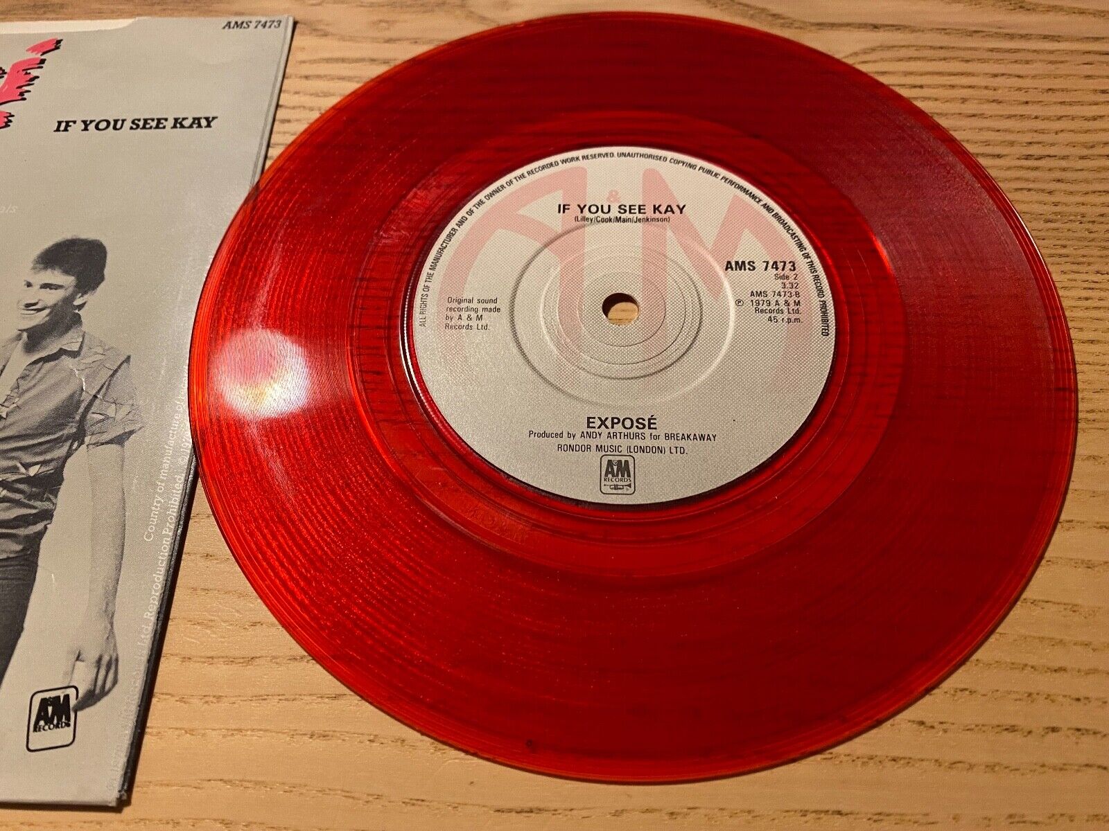 EXPOSÈ "TEENAGE GIRLS / IF YOU SEE KAY" 1979 7 INCH SINGLE AM RECORDS RED VINYL