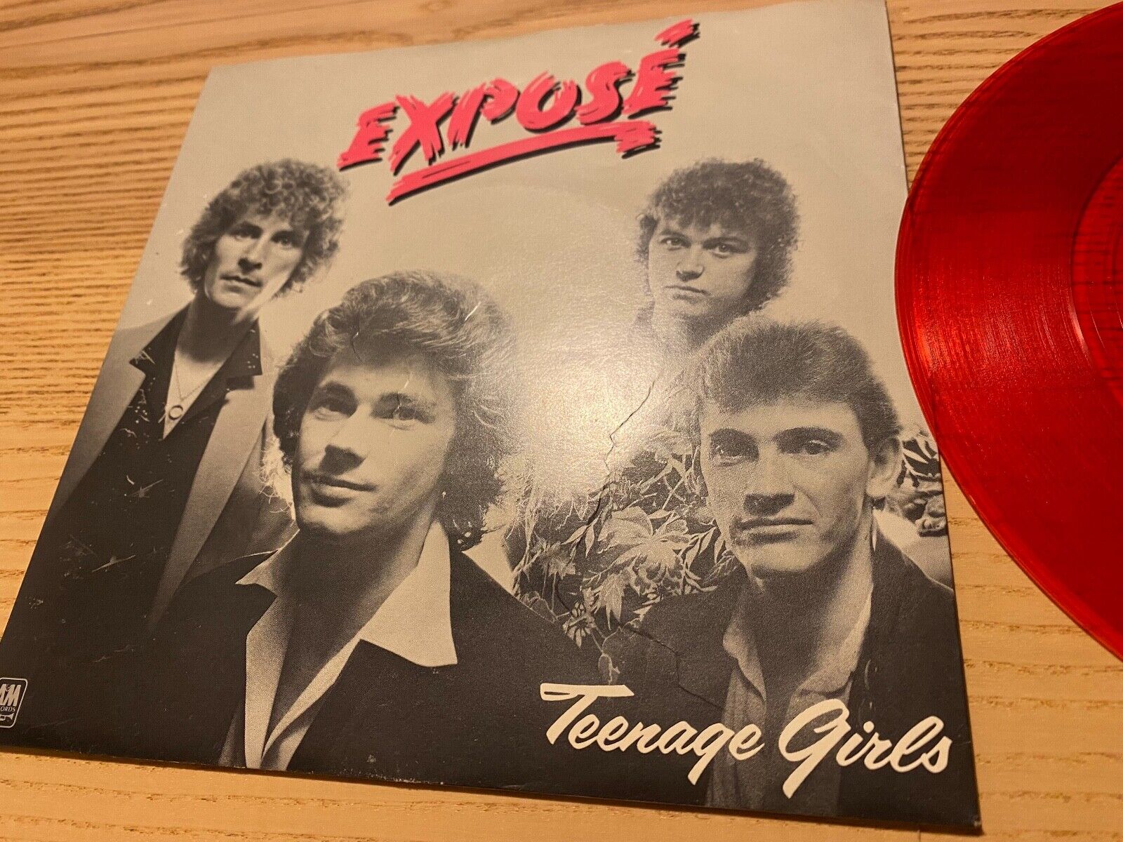 EXPOSÈ "TEENAGE GIRLS / IF YOU SEE KAY" 1979 7 INCH SINGLE AM RECORDS RED VINYL