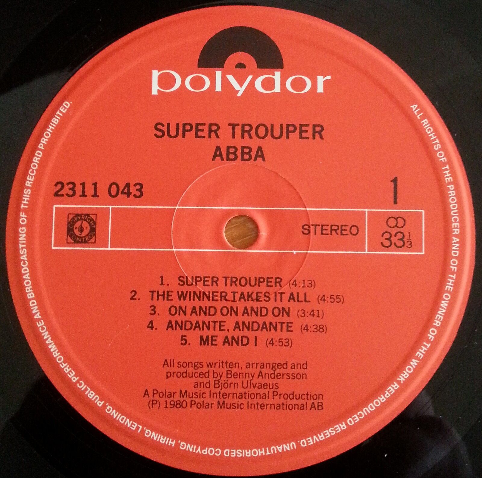 ABBA SUPER TROUPER SINGAPORE MALAYSIA HONG KONG LP 1980 BENNY BJÖRN AGNETHA ANNE