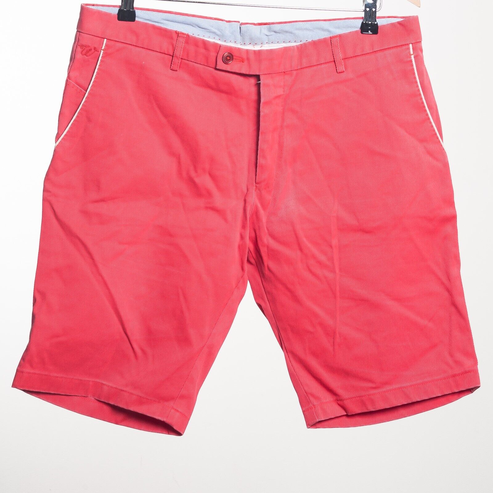 BERWICH Red Twill Cotton Bermuda Shorts Italy Made EU52