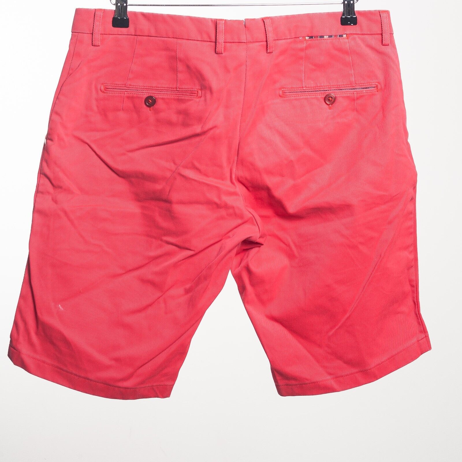 BERWICH Red Twill Cotton Bermuda Shorts Italy Made EU52