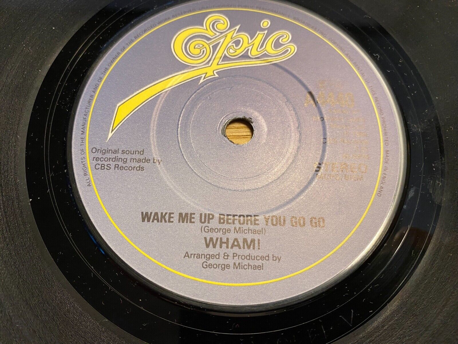 WHAM!/GEORGE MICHAEL "WAKE ME UP BEFORE YOU GO-GO" 1984 EPIC RECORDS 7" VINYL UK