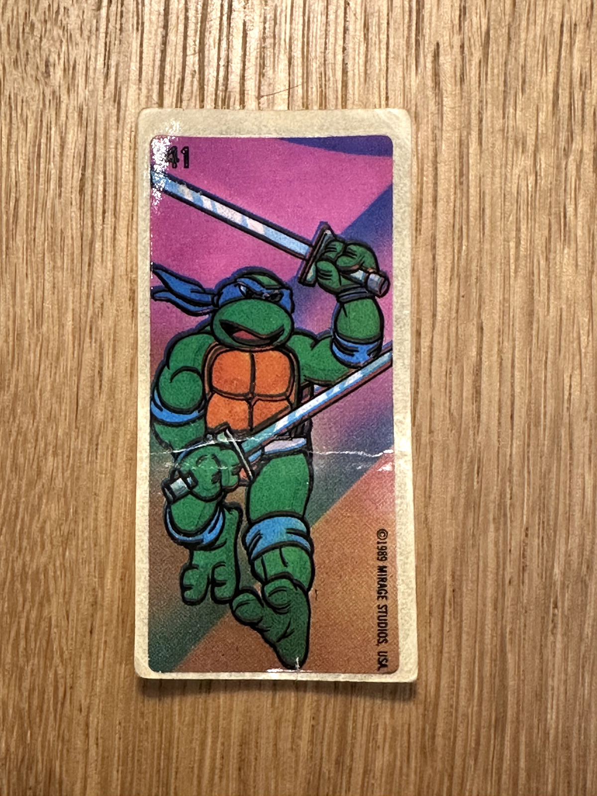 TEENAGE MUTANT NINJA TURTLES 1989 Mirage Studios BUBBLE GUM Sticker No 41