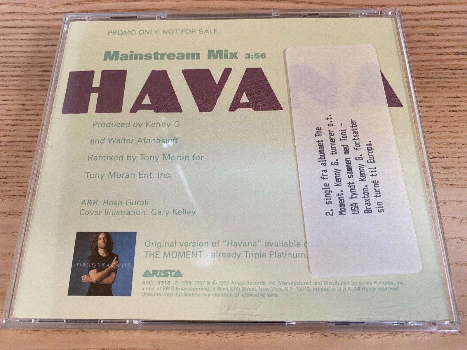 KENNY G "HAVANA" 1997 USA PROMOTIONAL CD SINGLE 1 TRACK ARISTA RECORDS PROMOTION