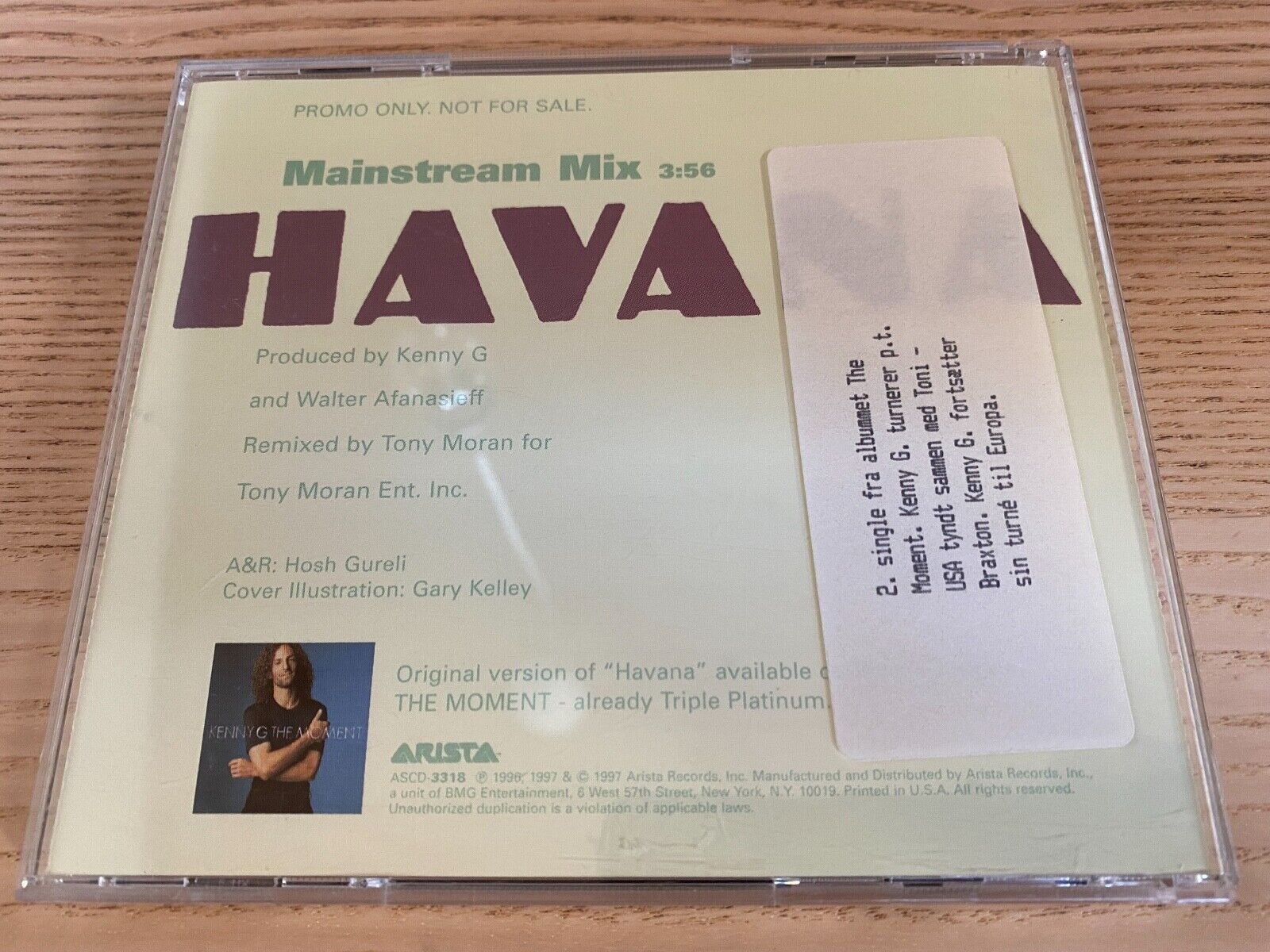 KENNY G "HAVANA" 1997 USA PROMOTIONAL CD SINGLE 1 TRACK ARISTA RECORDS PROMOTION