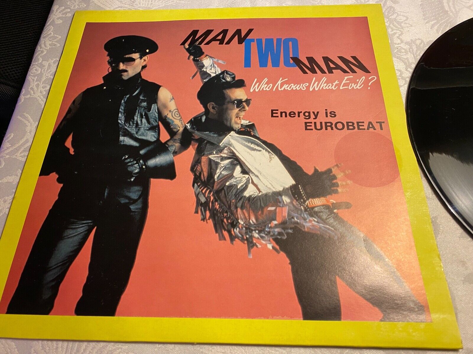 MAN TWO MAN "ENERGY IS EUROBEAT / WHO KNOWS WHAT EVIL?" 12" 1987 ZYX RECORDS MAX