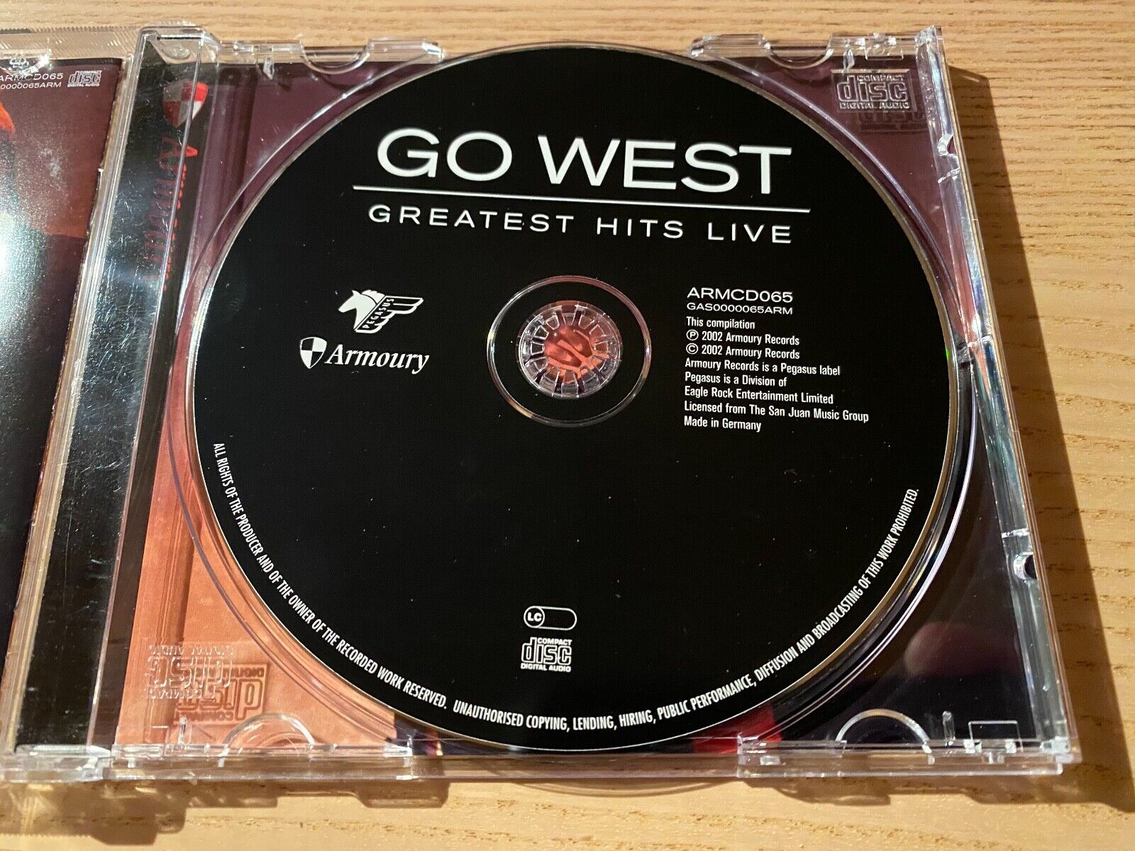 GO WEST "GREATEST HITS LIVE" 2002 LIVE CD ALBUM 15 LIVE TRACKS ARMOURY RECORDS