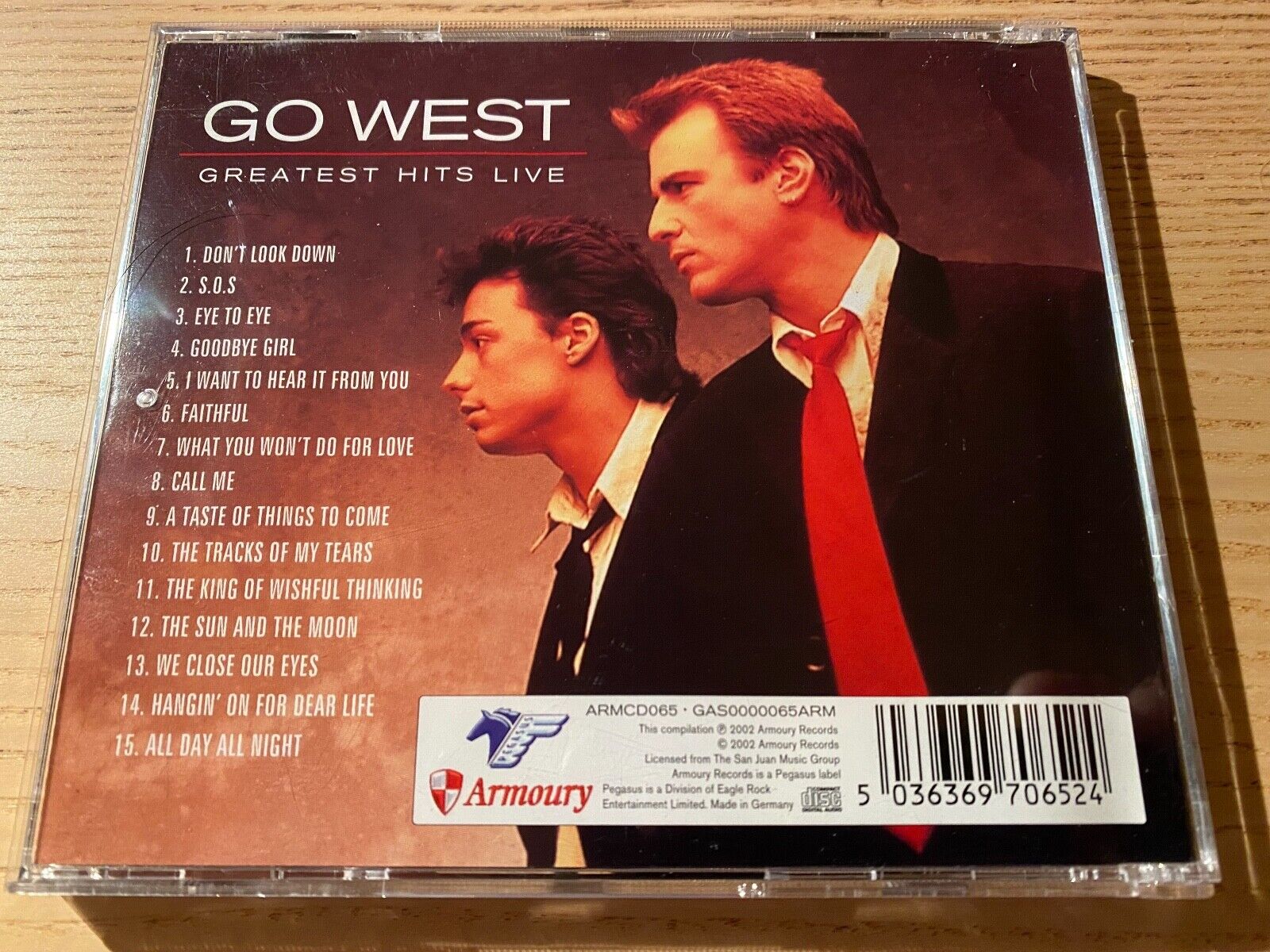 GO WEST "GREATEST HITS LIVE" 2002 LIVE CD ALBUM 15 LIVE TRACKS ARMOURY RECORDS