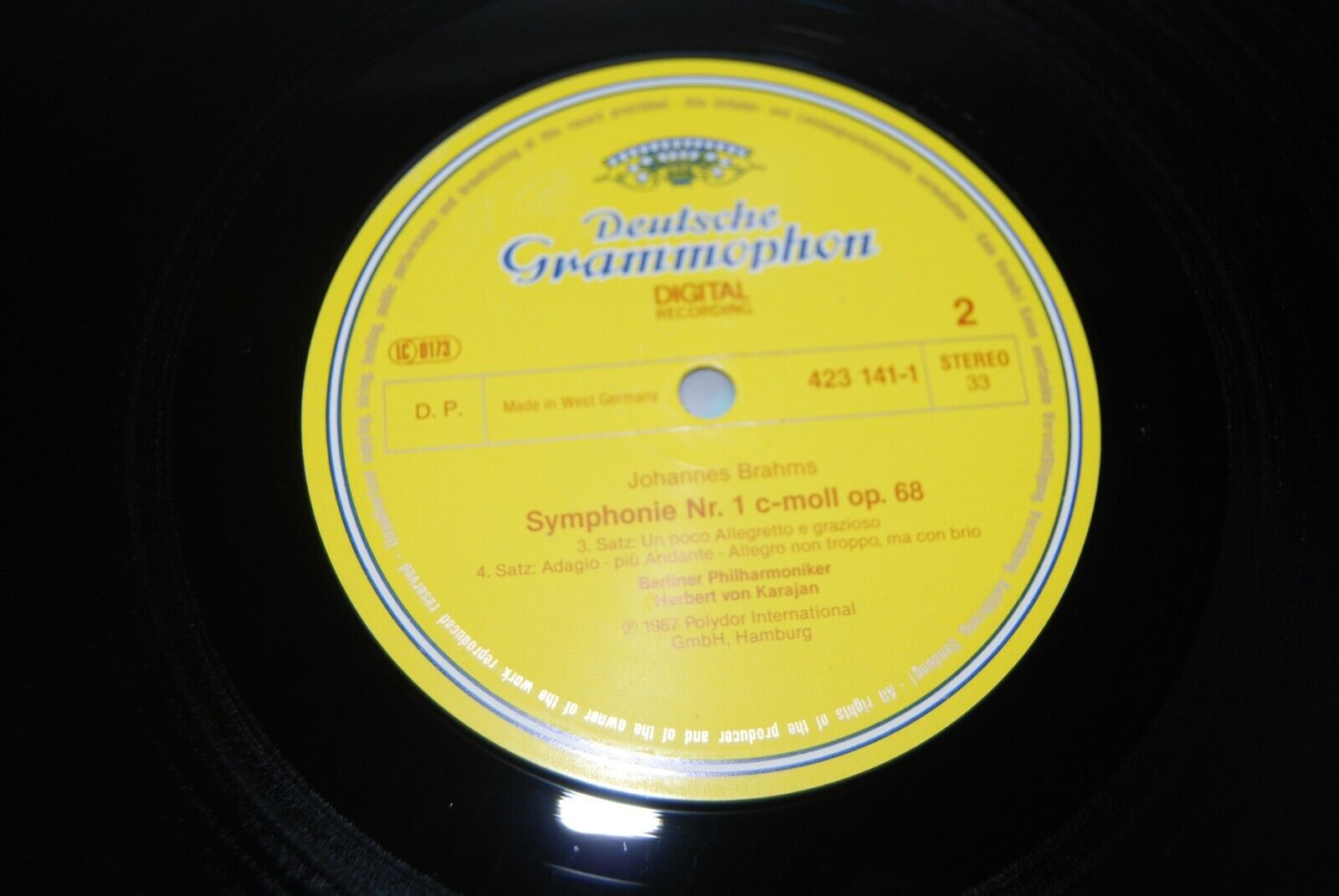 BRAHMS Symphonie No 1 Karajan LP Deutsche Grammophon