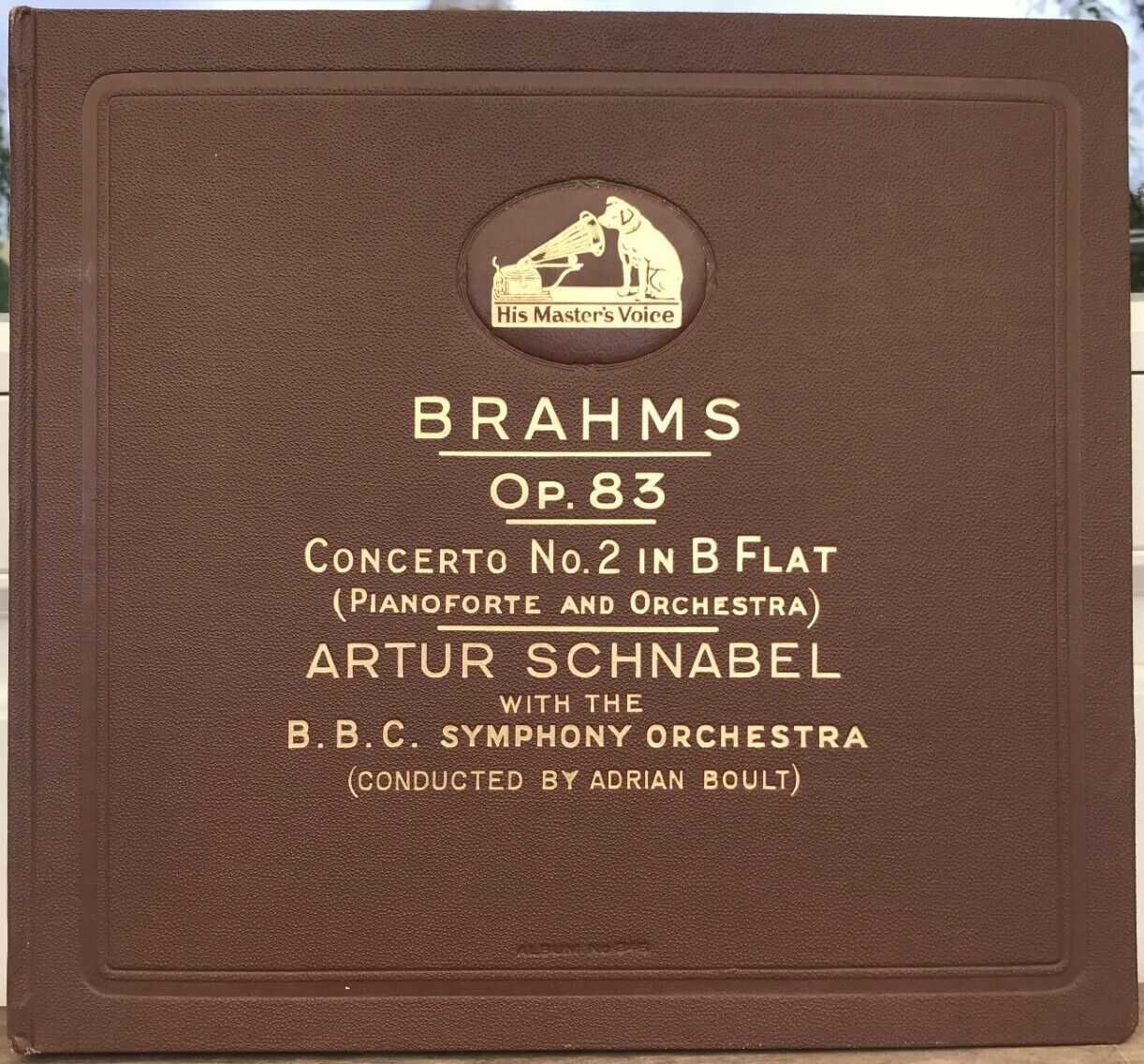 Schnabel; Boult. Brahms (Piano concerto 2). HMV DB 2696-2701 (6) orig. album