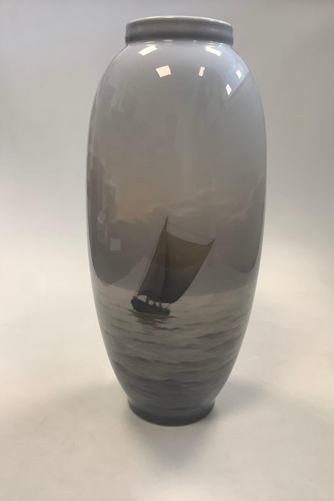 Royal Copenhagen Art Nouveau Vase with ship No 2106/763