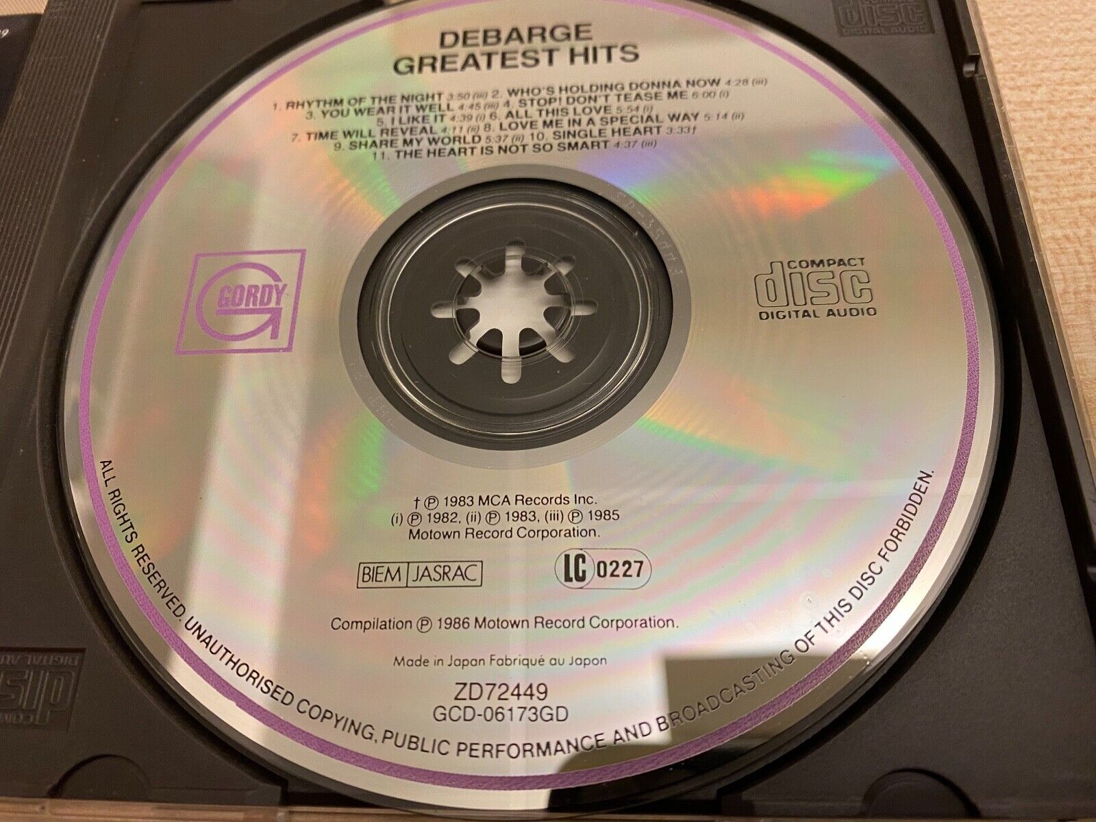 DEBARGE "GREATEST HITS" 1986 CD ALBUM 11 TRACK GORDY RECORDS JAPAN PRESS JASRAC*