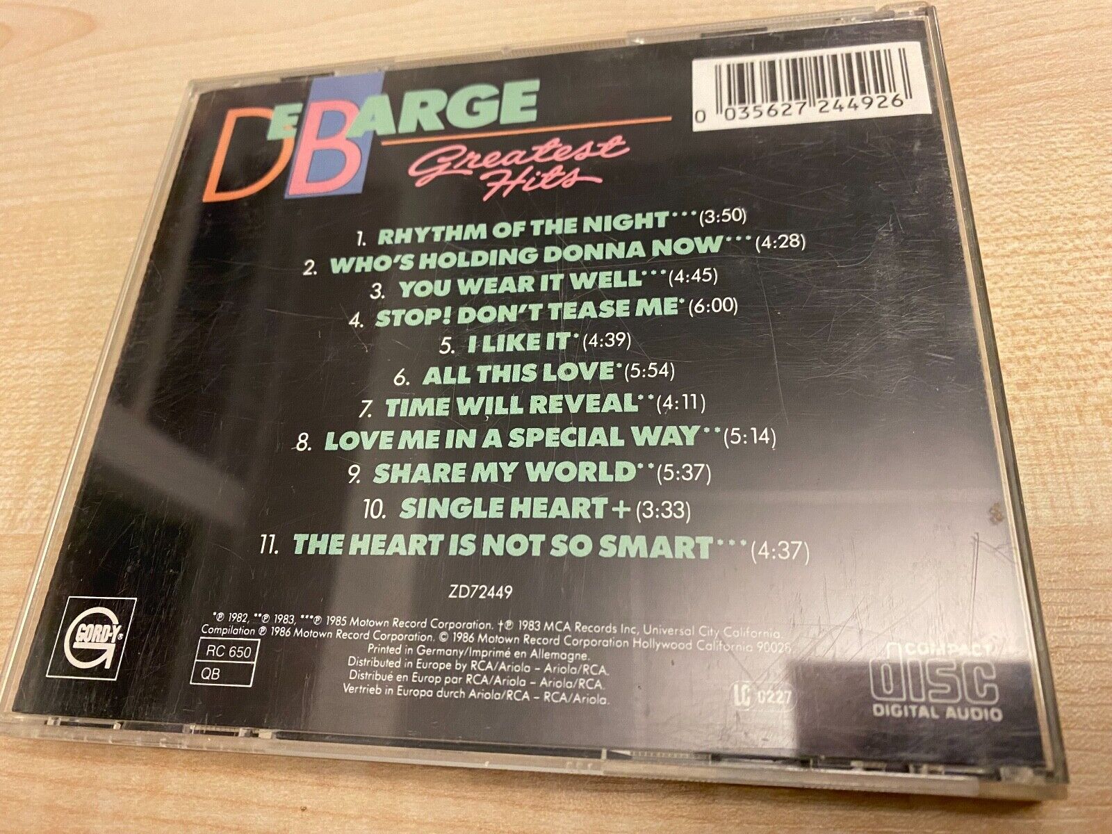 DEBARGE "GREATEST HITS" 1986 CD ALBUM 11 TRACK GORDY RECORDS JAPAN PRESS JASRAC*