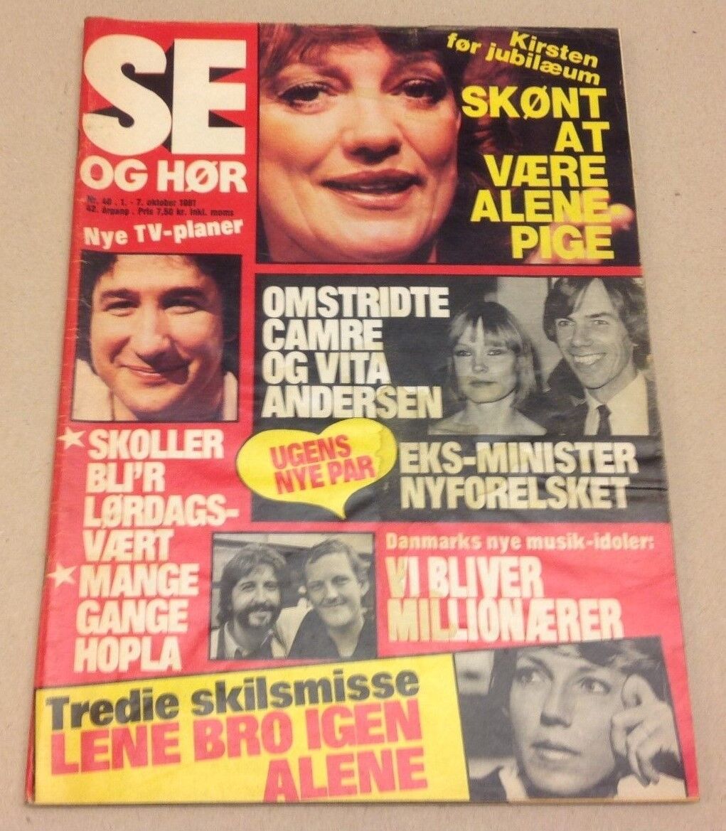 JR Ewing Dallas Larry Hagman Back Cover Vtg Danish Magazine 1981 "Se og Hoer"