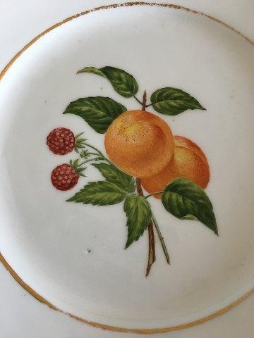 Royal Copenhagen Plate with Handpainted Fruit Motif and Gold