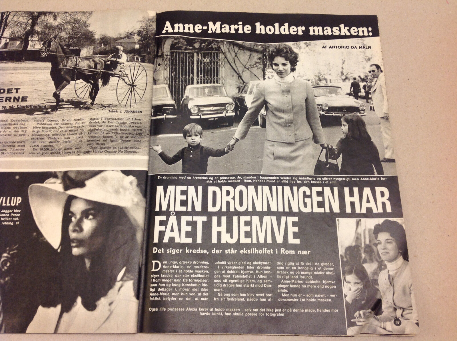 QUEEN ANNE-MARIE OF GREECE HOMESICK RUMOR ON COVER VINTAGE Danish Magazine 1971