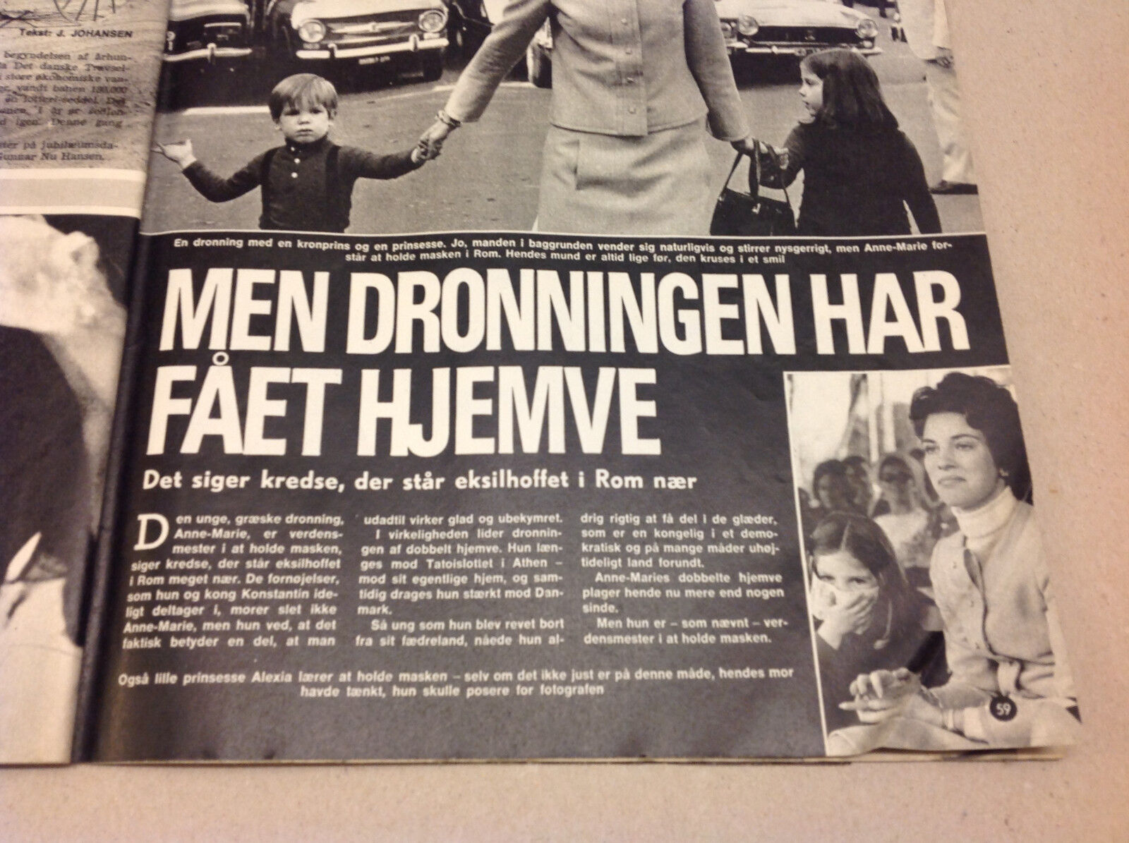 QUEEN ANNE-MARIE OF GREECE HOMESICK RUMOR ON COVER VINTAGE Danish Magazine 1971