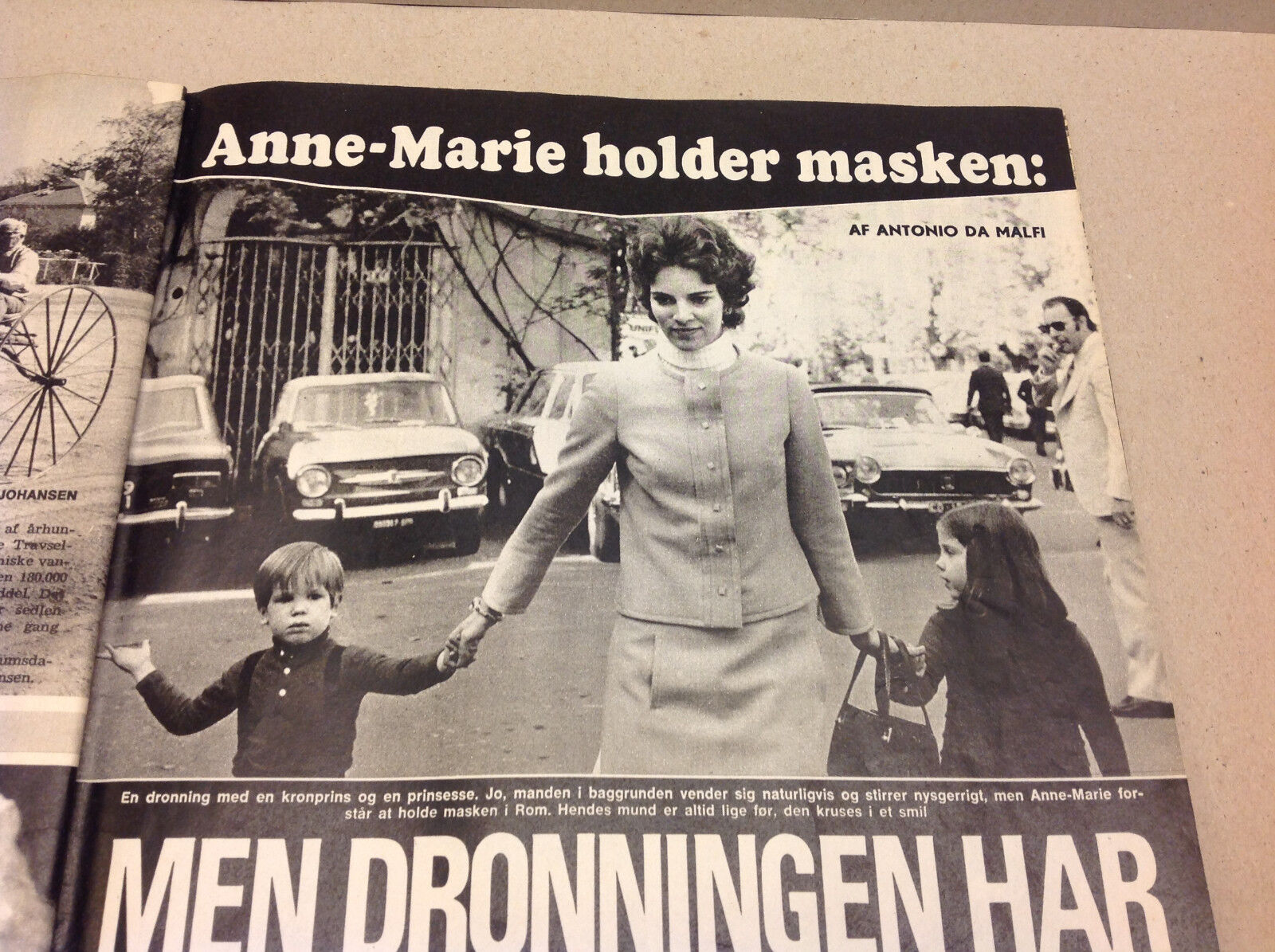 QUEEN ANNE-MARIE OF GREECE HOMESICK RUMOR ON COVER VINTAGE Danish Magazine 1971