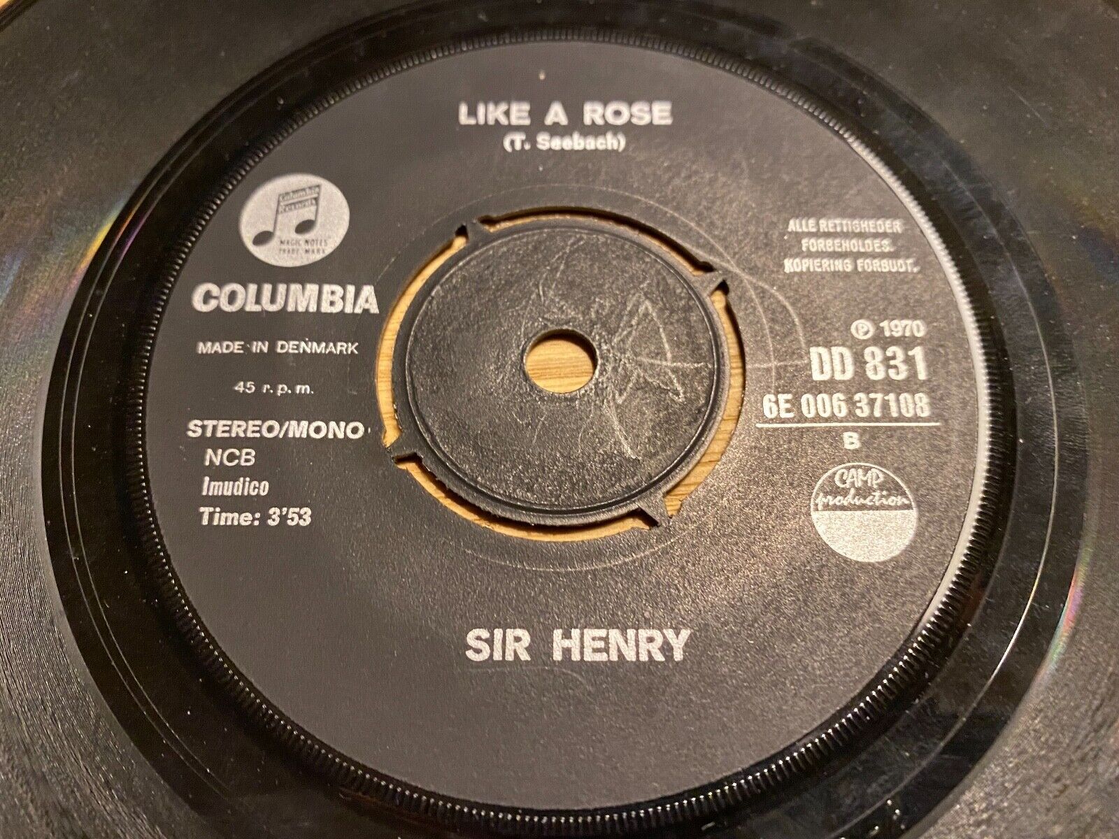 SIR HENRY "ANNIE GOT A DATE / LIKE A ROSE" 1970 EMI COLUMBIA NCB DANISH PRESSING