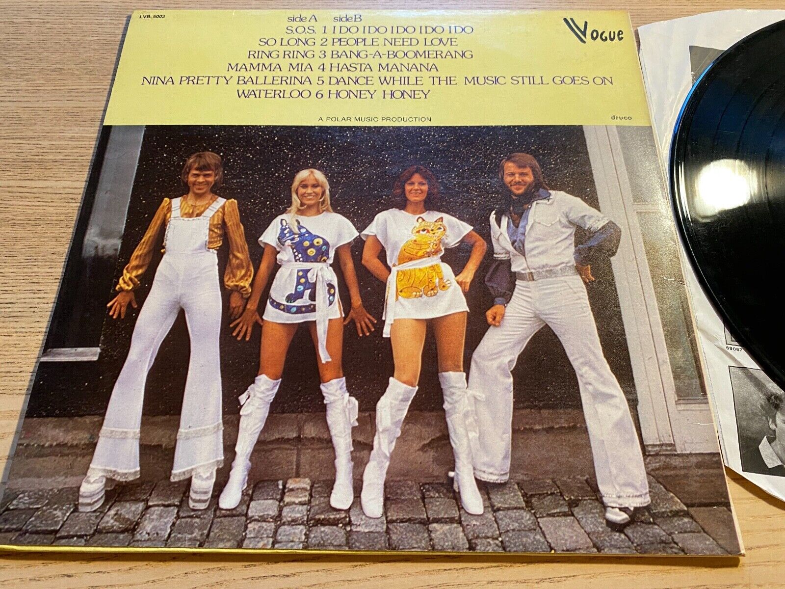 ABBA " GREATEST HITS" VOGUE 1975 FRENCH PRESS 12" VINYL LP SCARCE12 SONGS SABAM*