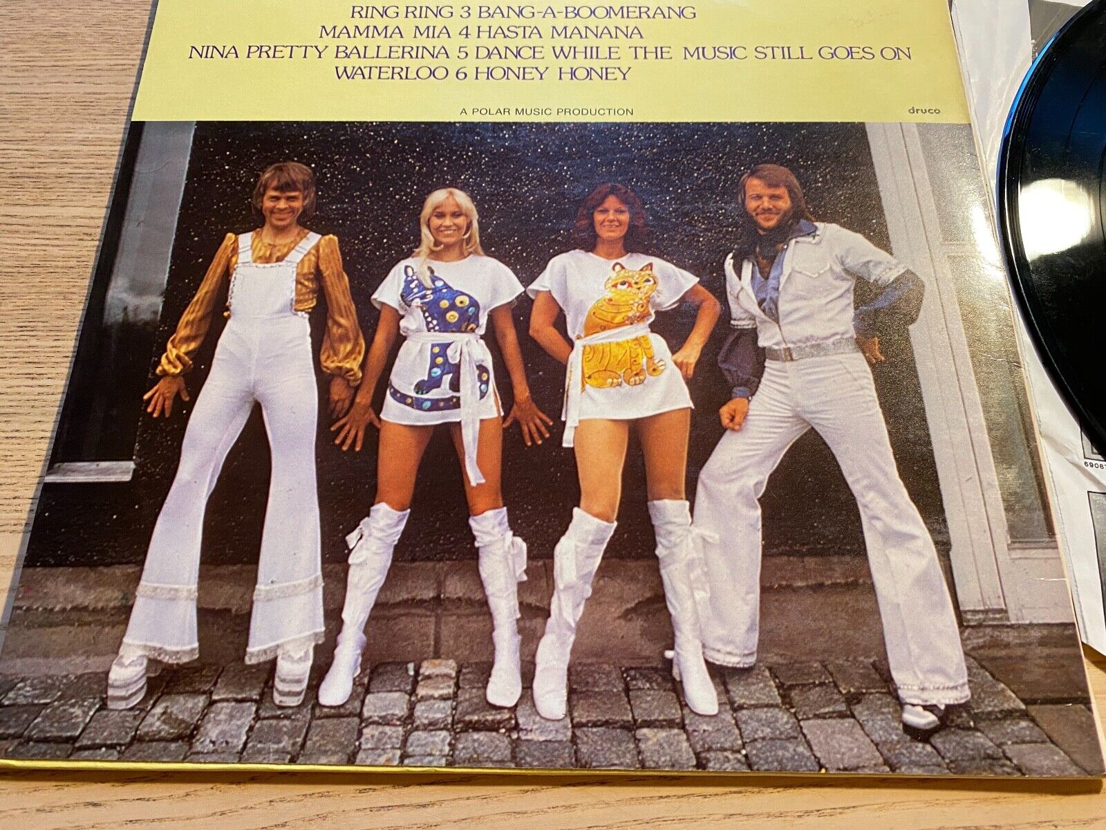 ABBA " GREATEST HITS" VOGUE 1975 FRENCH PRESS 12" VINYL LP SCARCE12 SONGS SABAM*