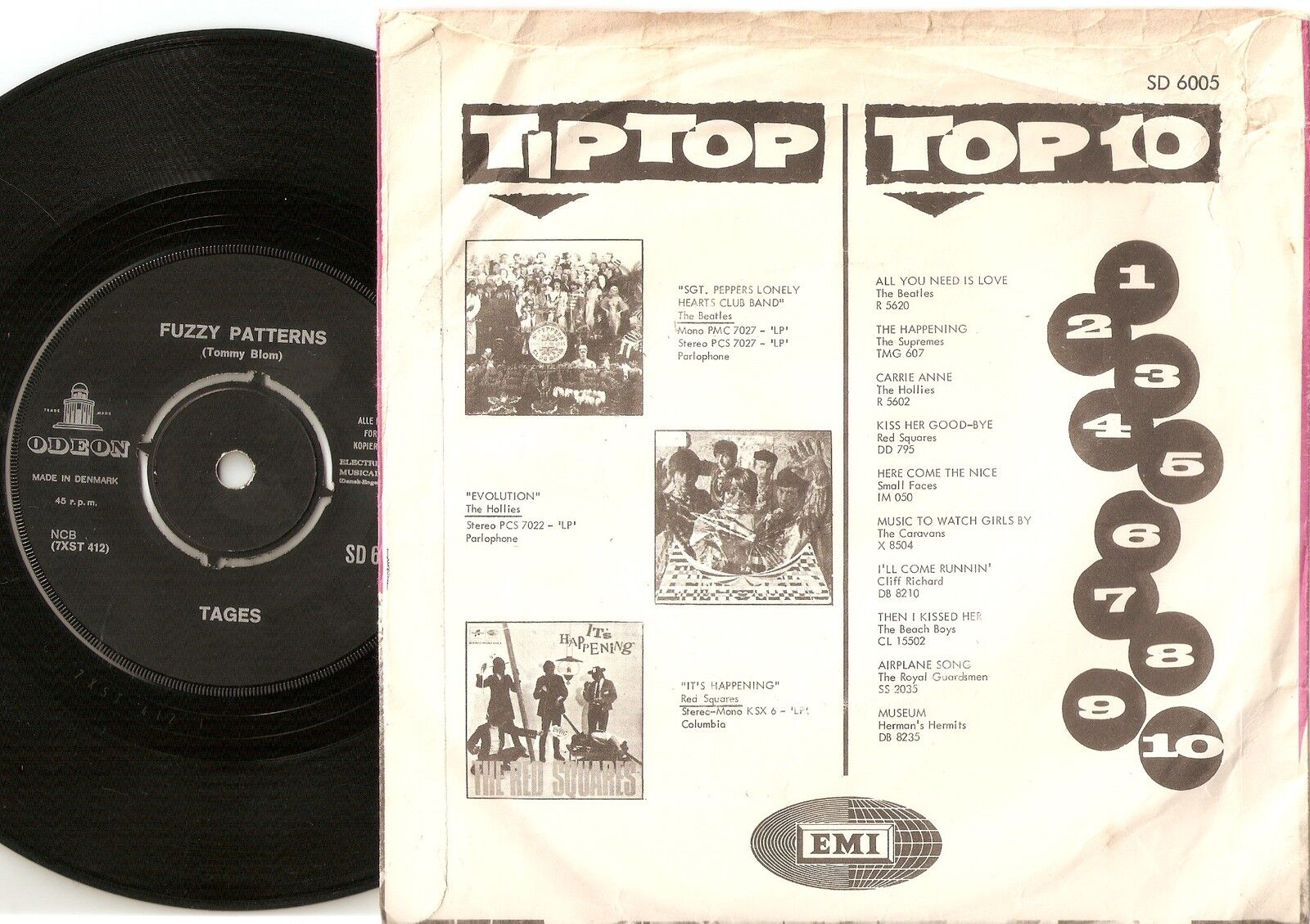 THE TAGES I`M GOING OUT  FUZZY PATTERNS DANISH 45+PS 1967 MOD PSYCH FREAKBEAT