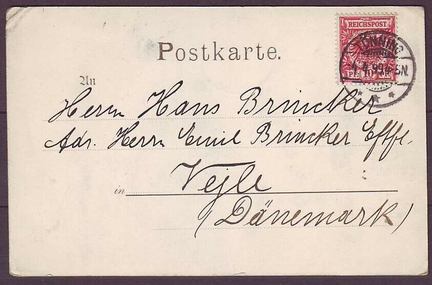 g1772/ Germany Postcard 1898 # Gruss aus Tönning t/Vejle