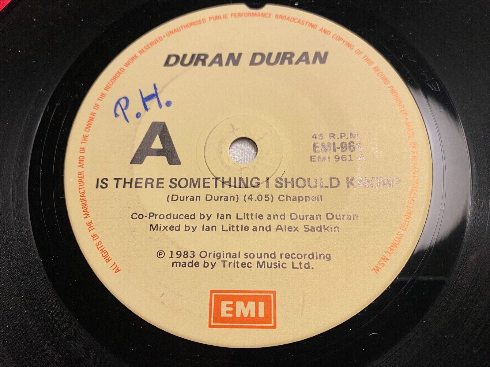 DURAN DURAN "IS THERE SOMETHING IS SHOULD KNOW" EMI RECORDS AUSTRALIAN PRESS 83