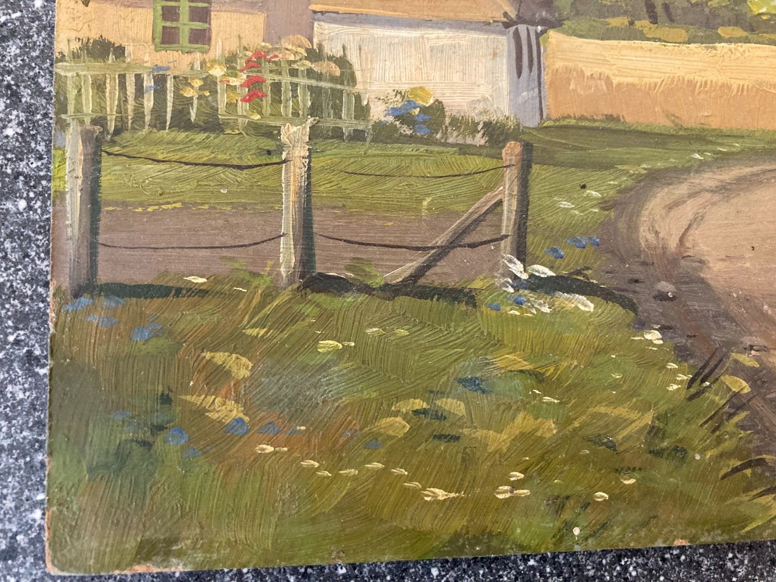 Danish Oil Painting on Wood by P Mølved - Idyllic Countryside Scene 30*24cm